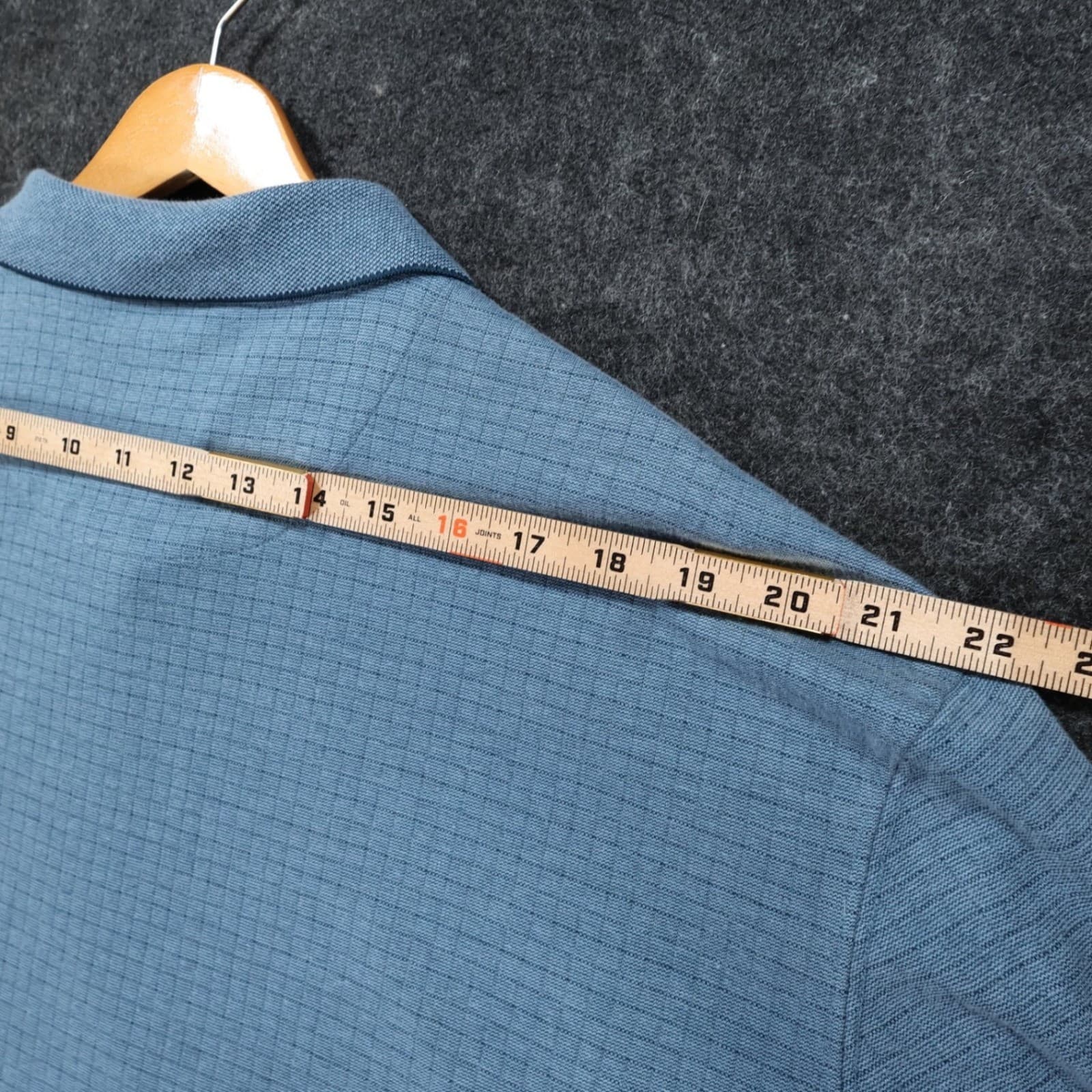 Haggar Polo Shirt Mens XL Blue Excellent Short Sleeve Textured Grid Pattern - Thumbnail 6