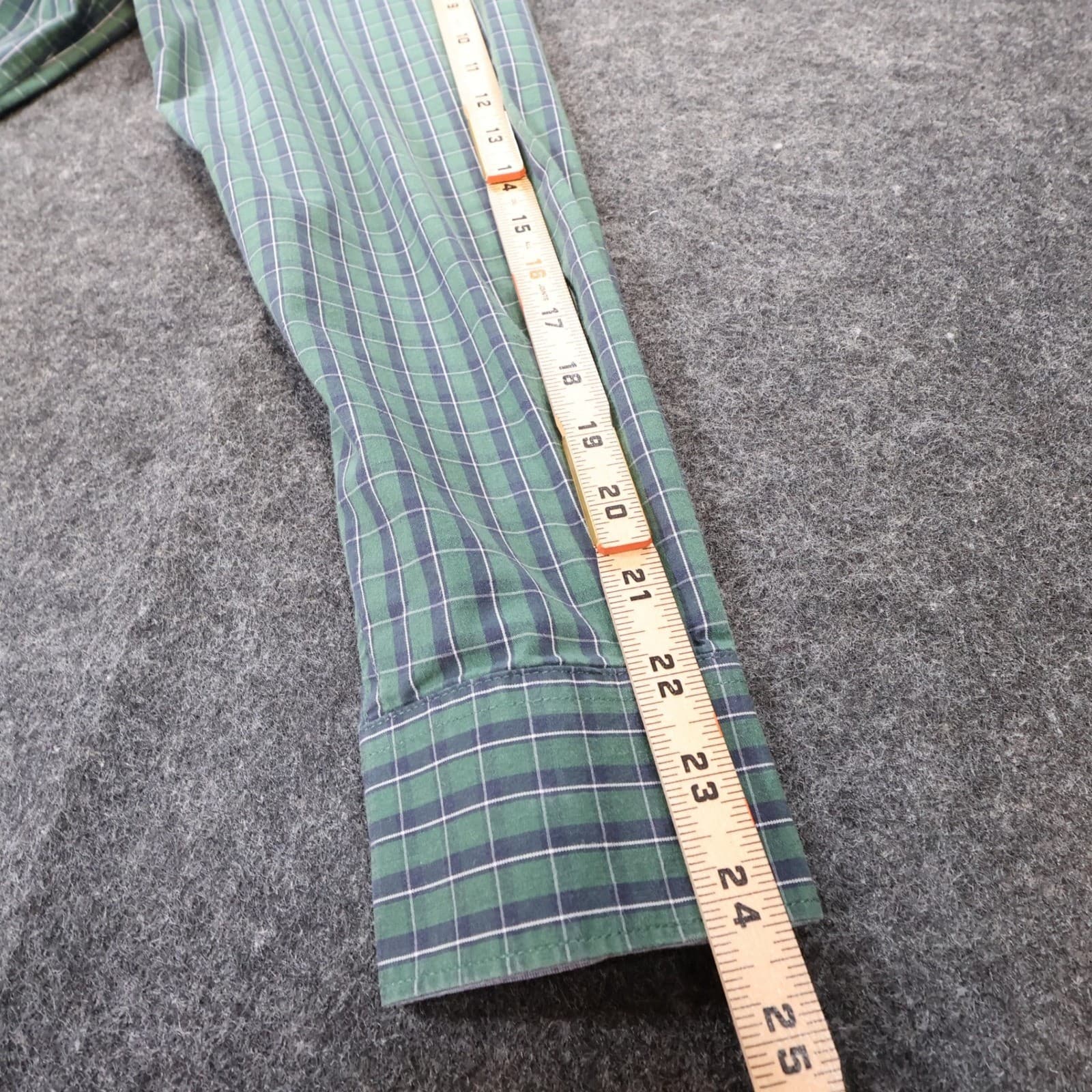 Savane Button Up Mens Medium Green Excellent Stretch Plaid RS5929 - Thumbnail 4