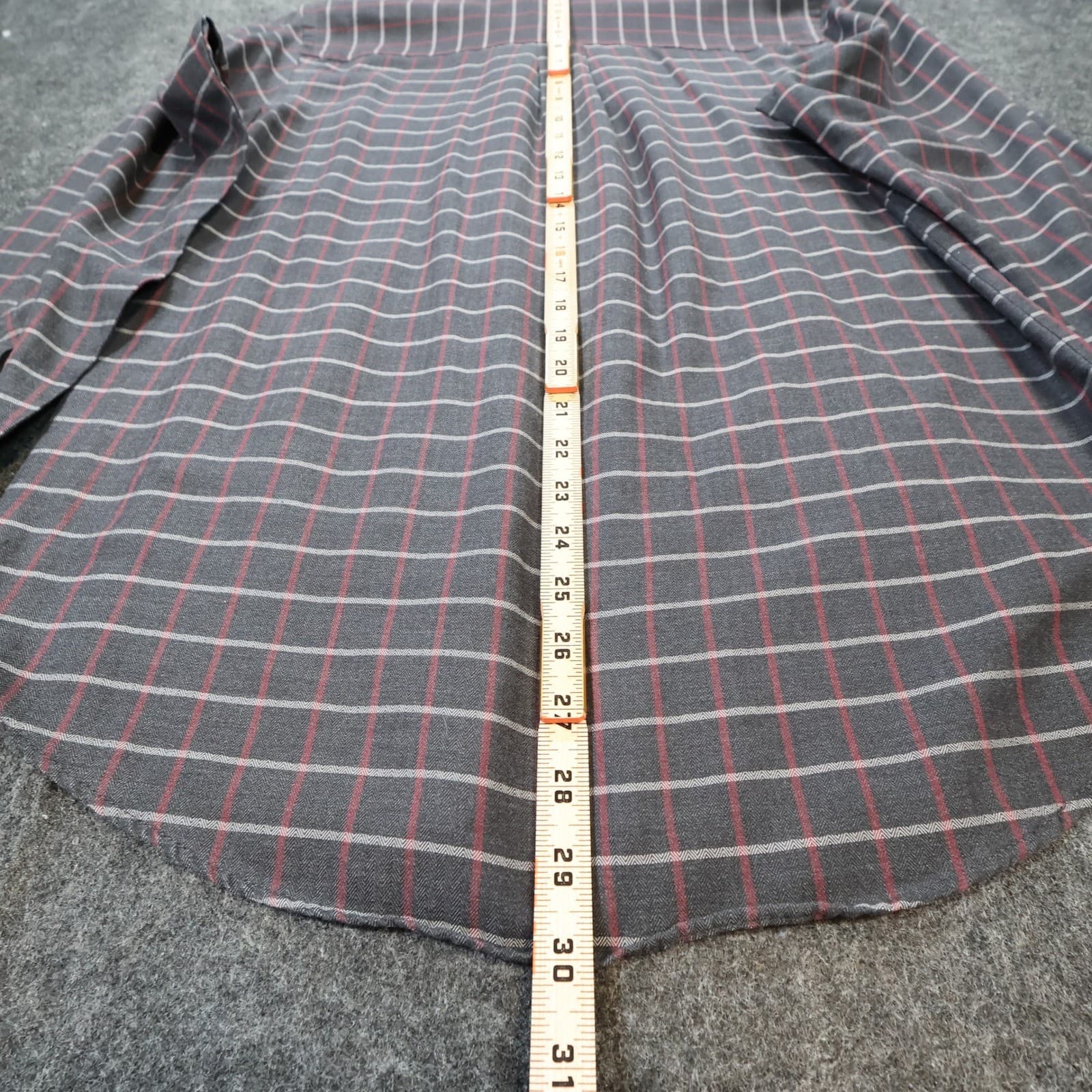 Van Heusen Button Down Mens S Grey Excellent Plaid Wrinkle Free - Thumbnail 6