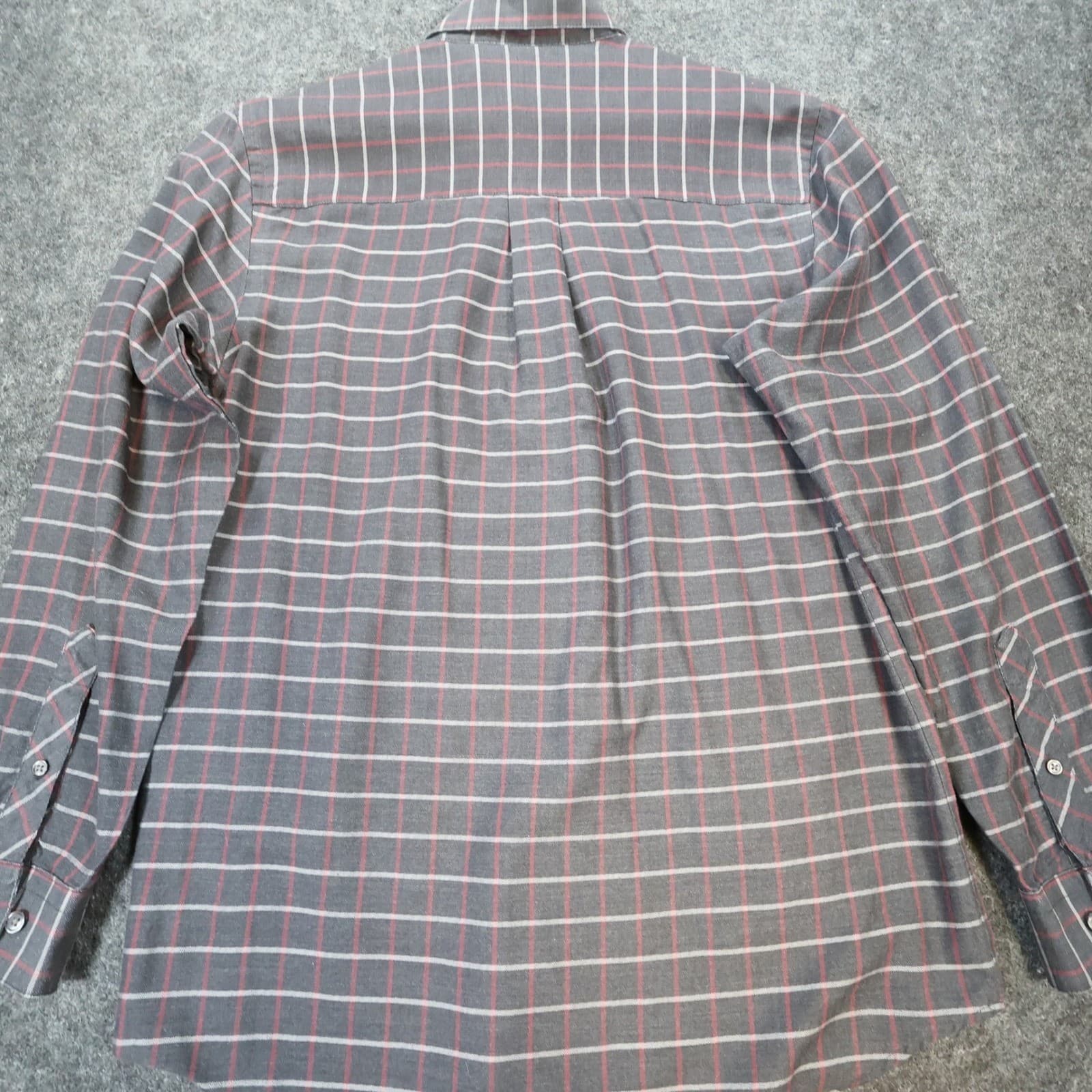 Van Heusen Button Down Mens S Grey Excellent Plaid Wrinkle Free - Thumbnail 10