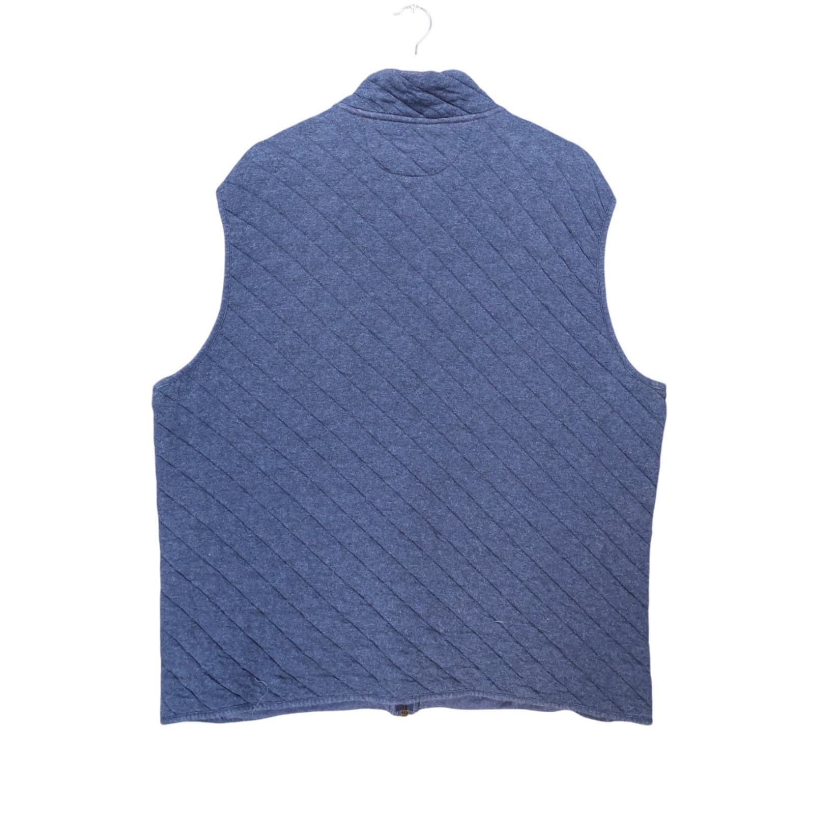 Cremieux Quilted Vest Mens Large Blue Excellent Full Zip Mock Neck Sleeveless - Thumbnail 3