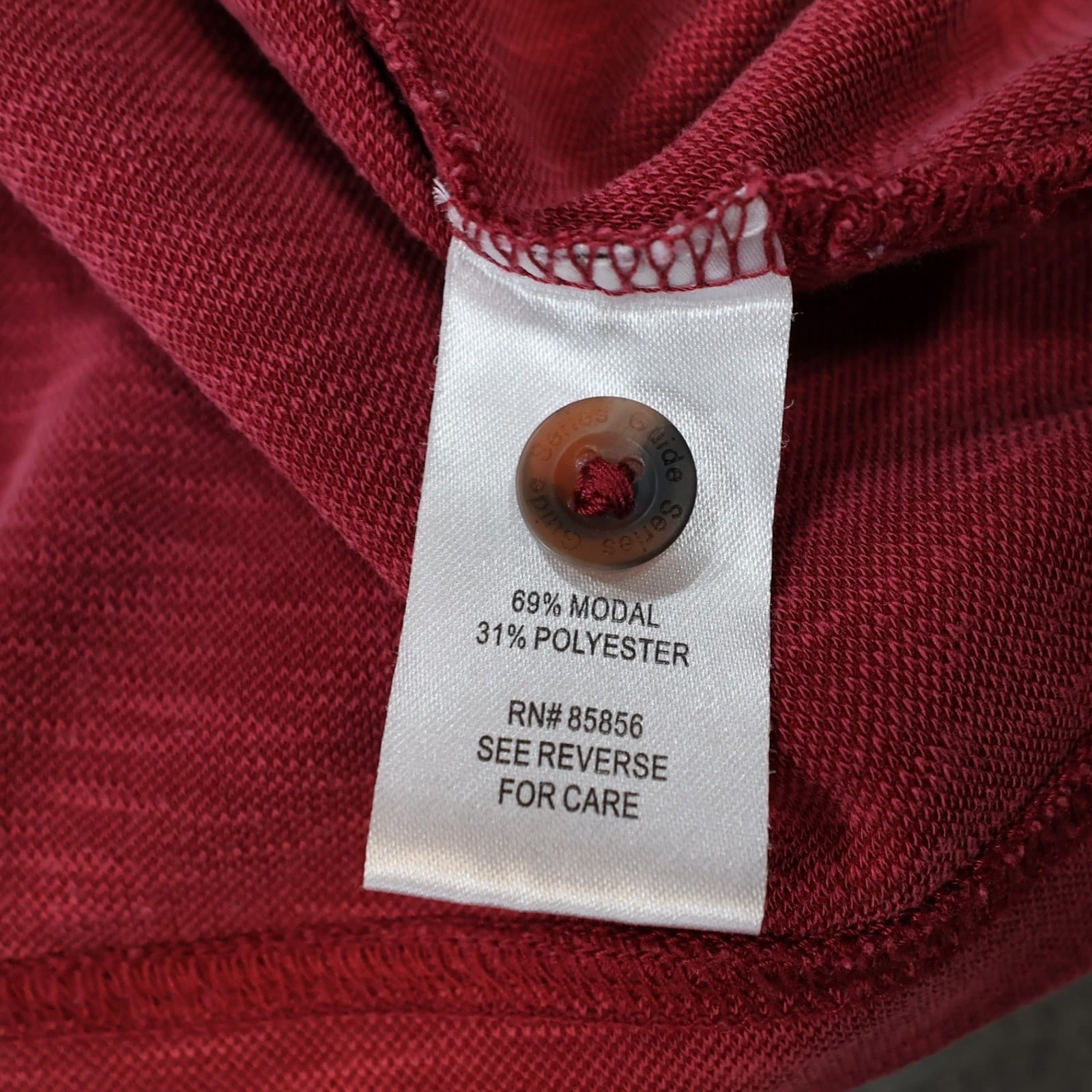 Gander Mountain Guide Series Polo Mens Large Red Excellent Slub Modal Blend - Thumbnail 8