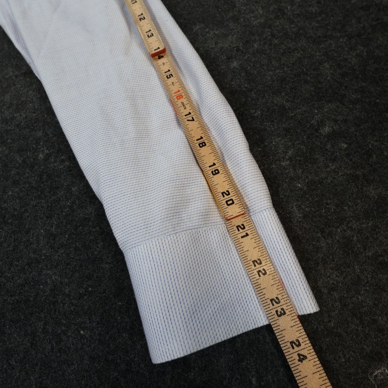 The Savile Row Company Dress Shirt Mens 16 32-33 Blue Excellent Slim Fit Cotton - Thumbnail 4