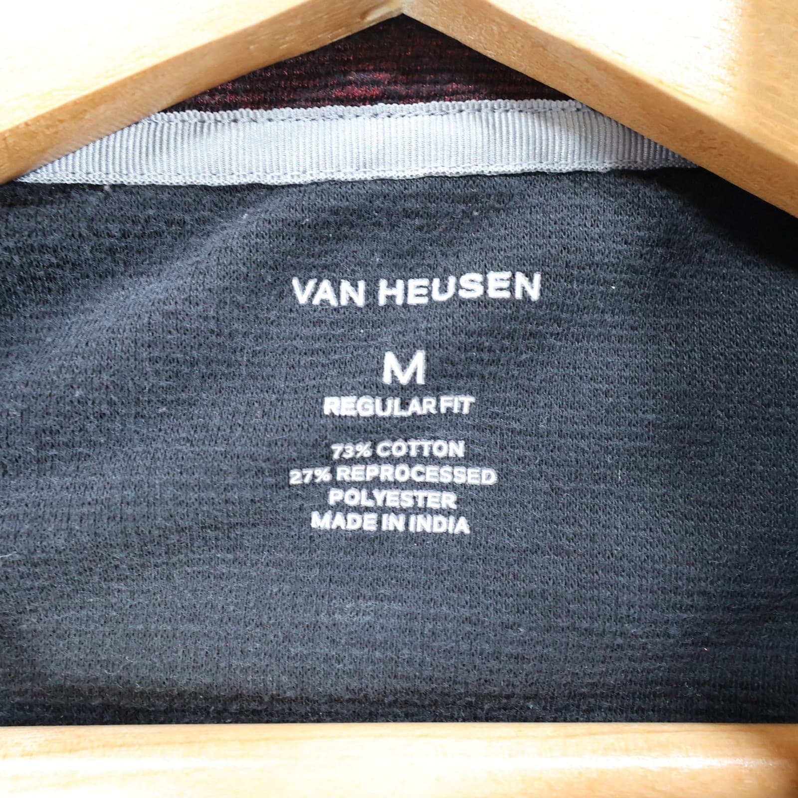 Van Heusen Pullover Mens M Burgundy Excellent Quarter Zip Ribbed Knit - Thumbnail 7