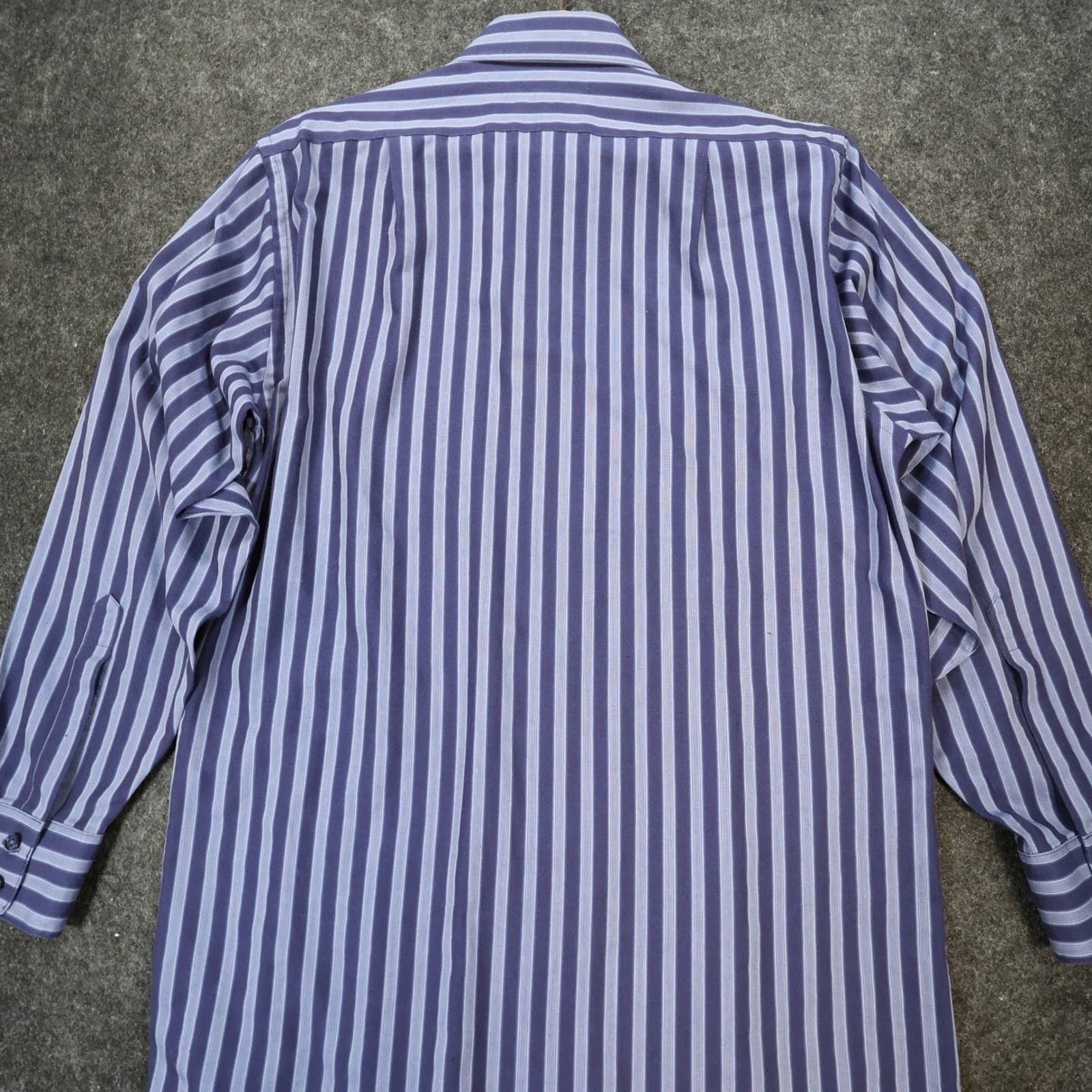Van Heusen Button Down Mens 15 32/33 Excellent Striped Broadcloth Wrinkle Free - Thumbnail 10
