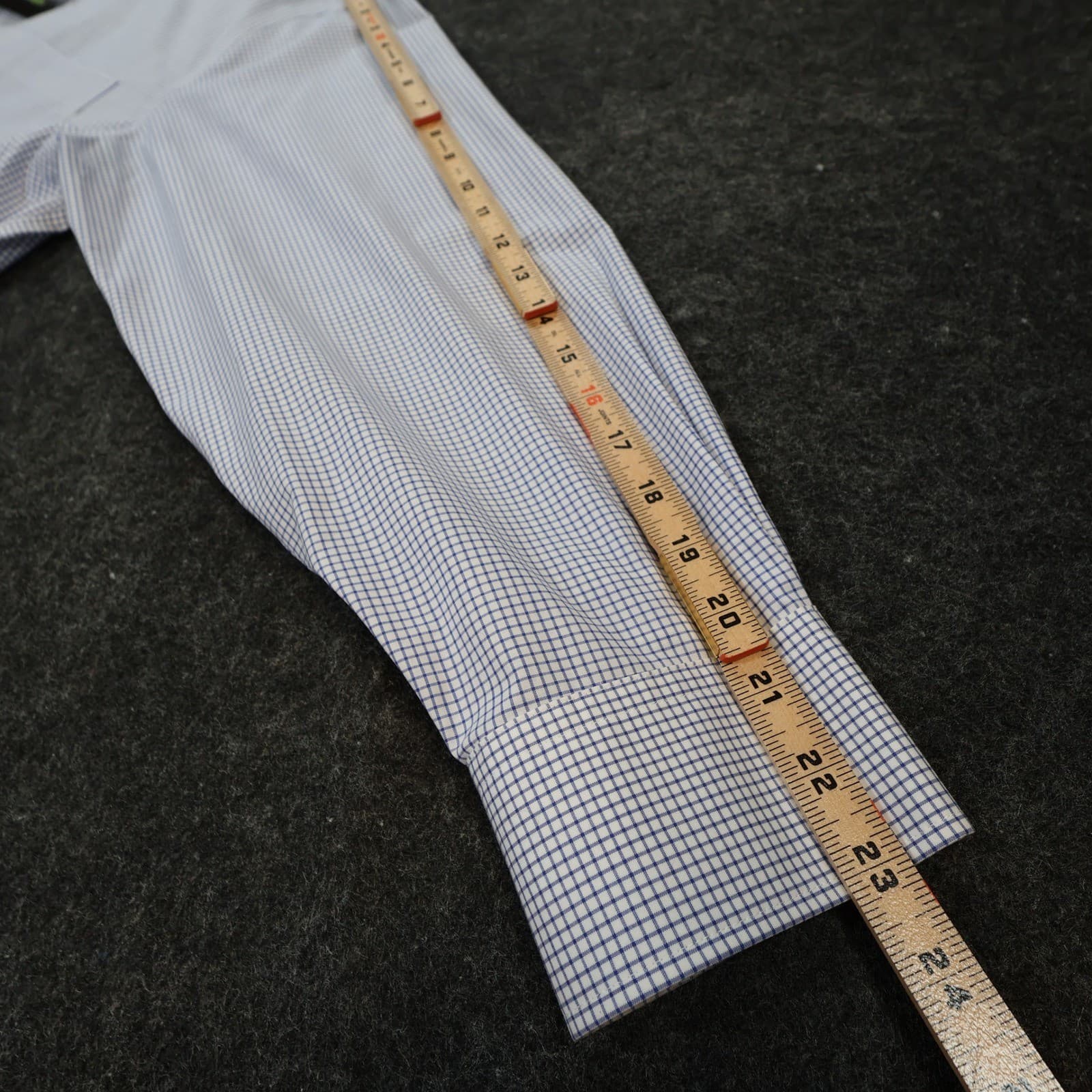 Tommy Hilfiger Button Down Mens 17 32-33 Blue Excellent Non Iron Gingham - Thumbnail 4