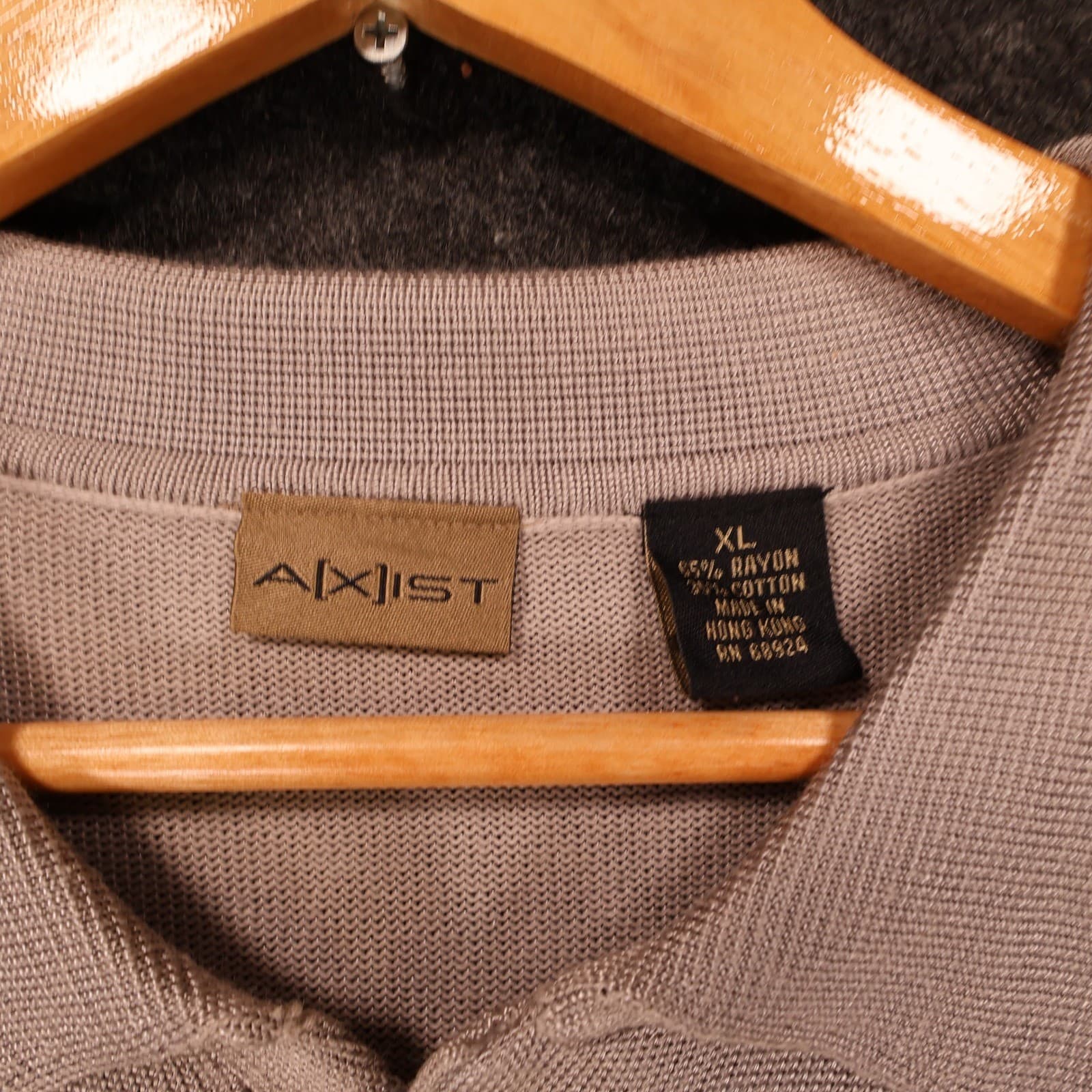 Axist Knit Polo Shirt Mens XL Tan New Ribbed Texture 1615-052226 - Thumbnail 7