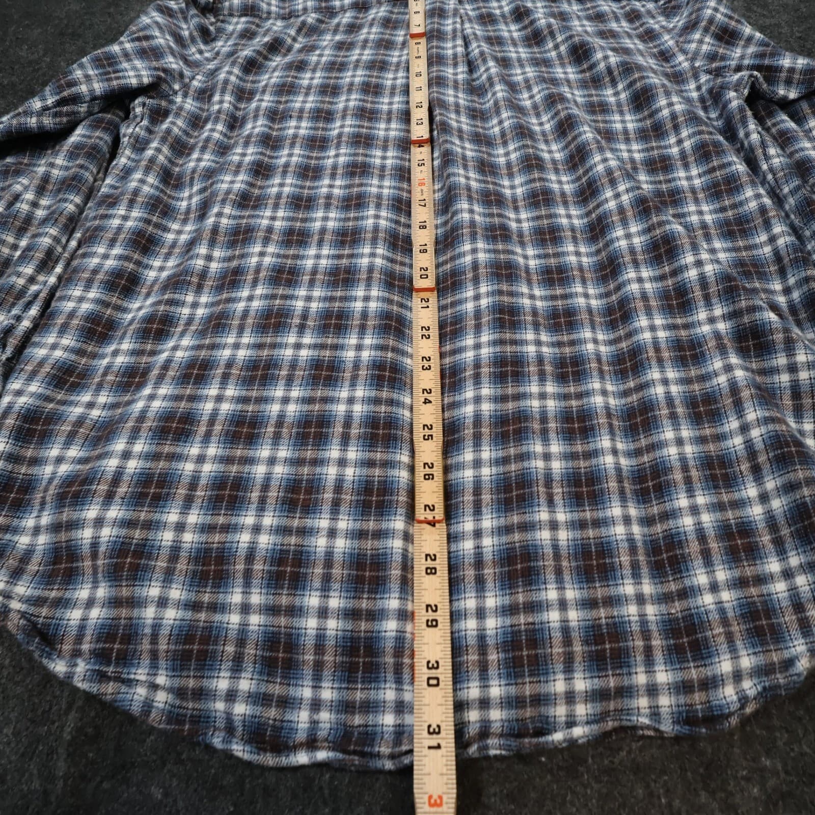 Arrow Flannel Shirt Mens Large Blue Excellent Plaid Button Down - Thumbnail 5
