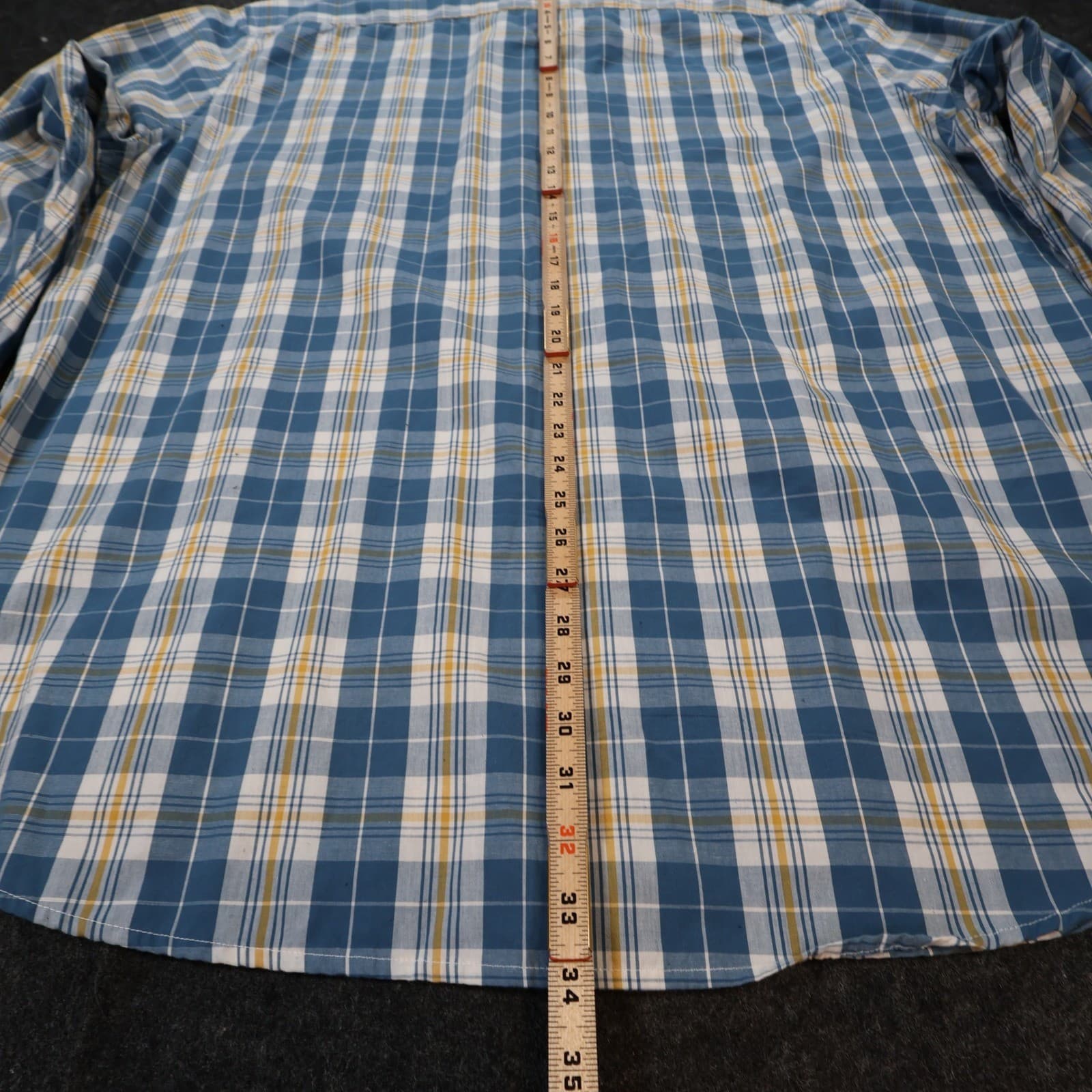 Lee Button Up Mens XXXL Blue Plaid Excellent Stretch Regular Fit Long Sleeve - Thumbnail 5