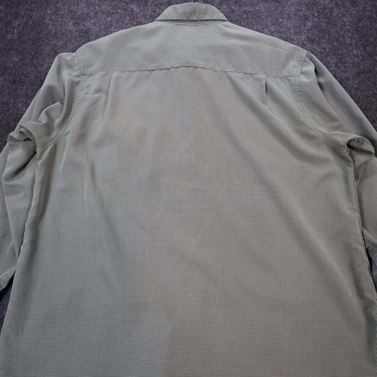 Haggar Button Up Shirt Mens L Green Excellent Micro Check Long Sleeve 1689 - Thumbnail 10