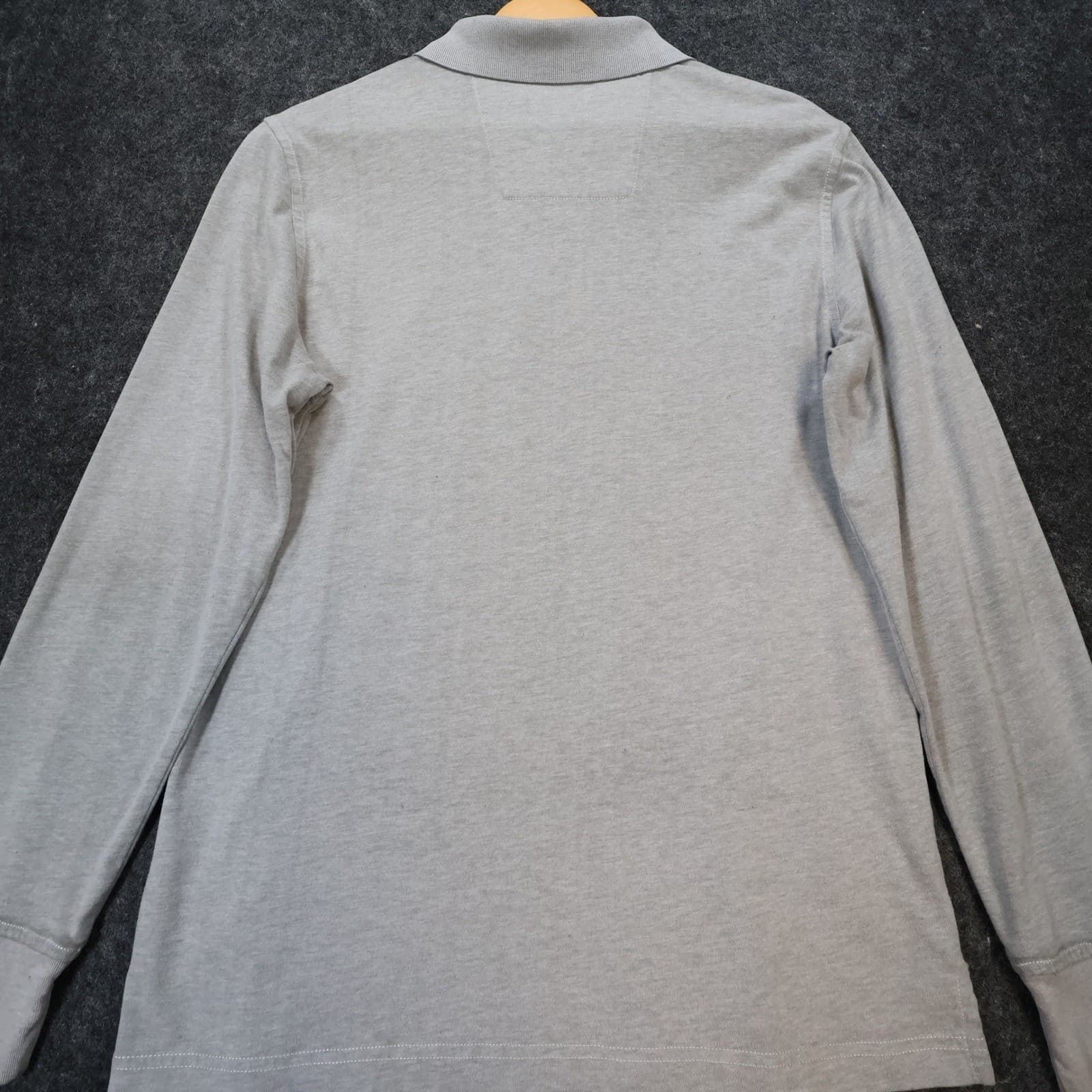 Nautica Polo Mens Medium Gray Excellent Long Sleeve Embroidered Logo - Thumbnail 10