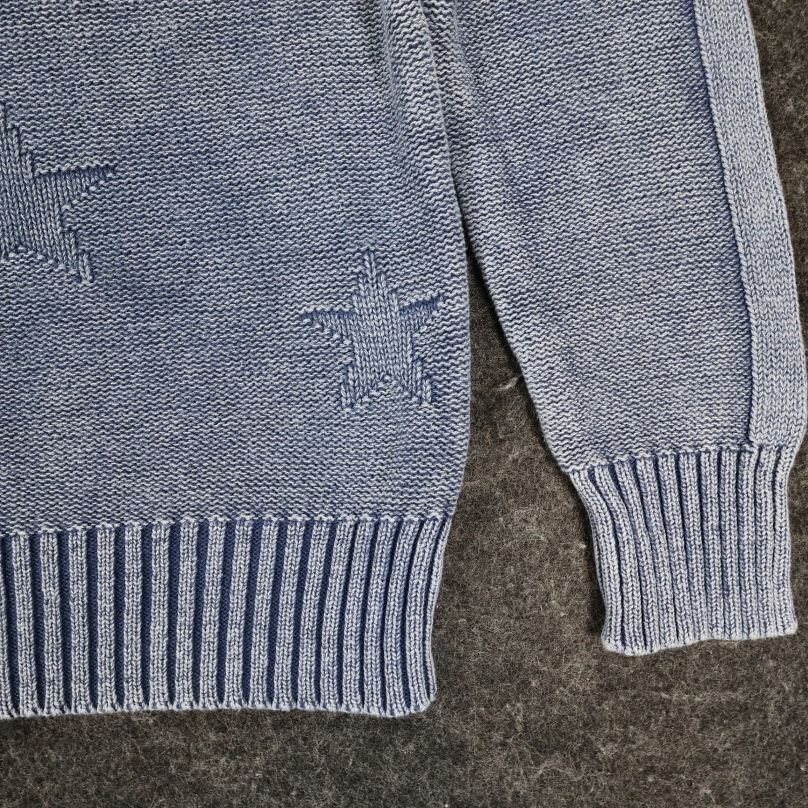 Lovestitch Sweater Womens Small Blue Cotton Star Knit Acid Wash Crewneck - Thumbnail 10