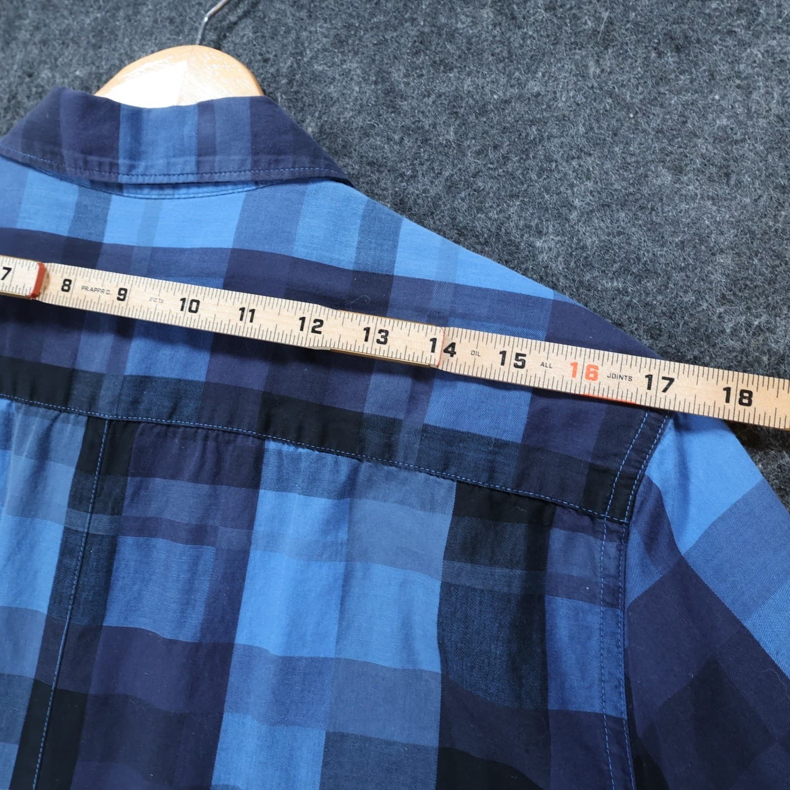 Calvin Klein Jeans Shirt Mens L Blue Excellent Plaid Long Sleeve Button Up - Thumbnail 7
