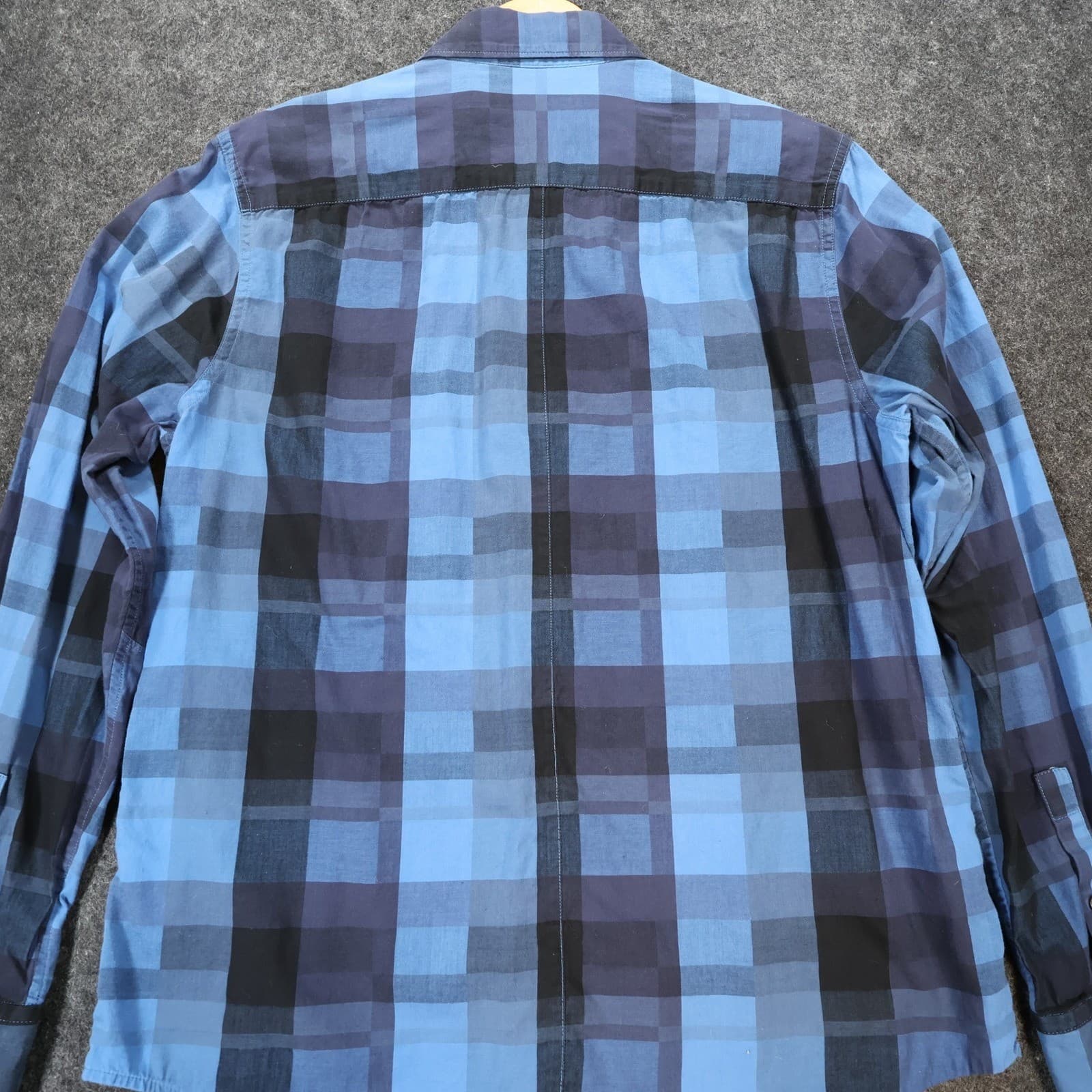 Calvin Klein Jeans Shirt Mens L Blue Excellent Plaid Long Sleeve Button Up - Thumbnail 10