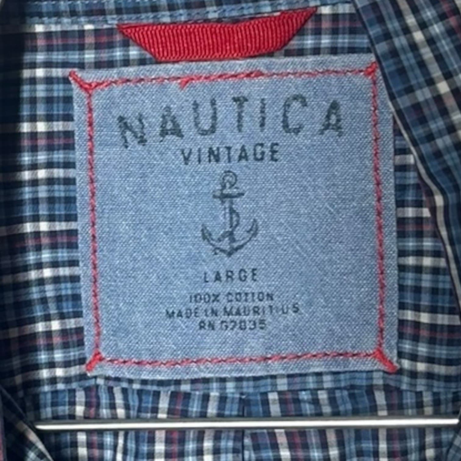 Nautica Vintage Men's Blue Size Large 100% Cotton - Thumbnail 3