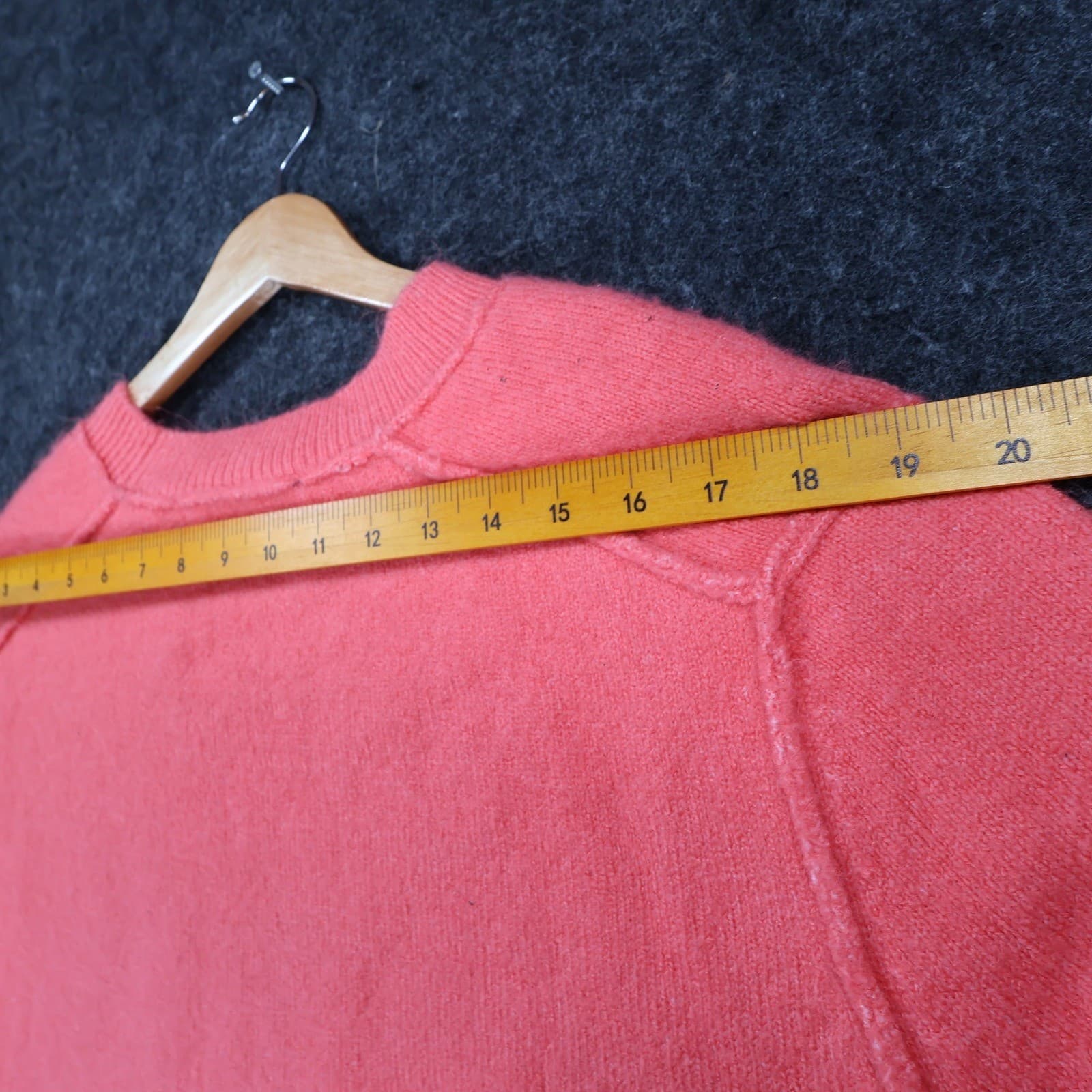 Zara Knit Sweater Womens Small Coral Pink Fuzzy Relaxed Fit Exposed Seam Casual - Thumbnail 6