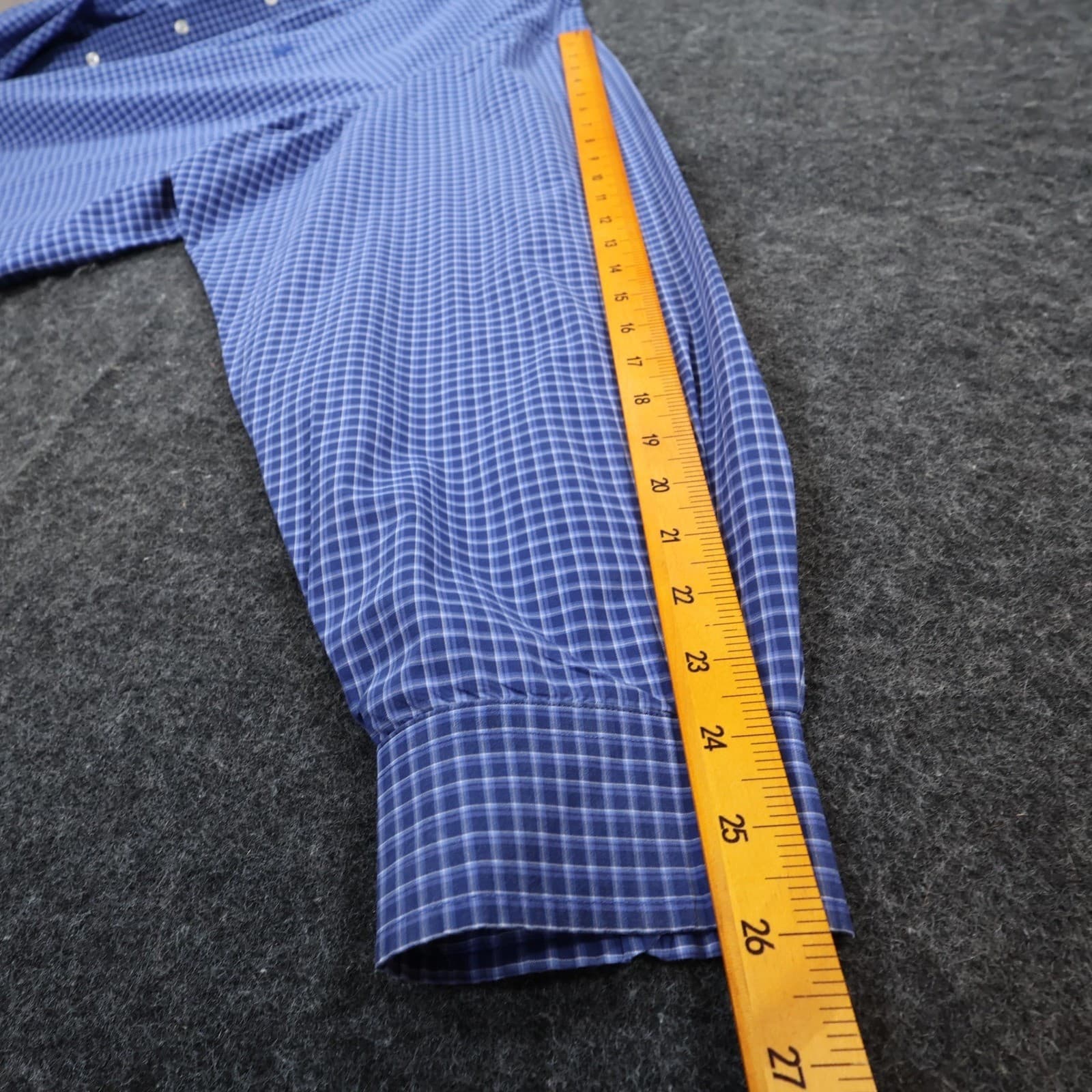 Ralph Lauren Button Down Shirt Mens 4XB Blue Cotton Easy Care Plaid Big & Tall - Thumbnail 4