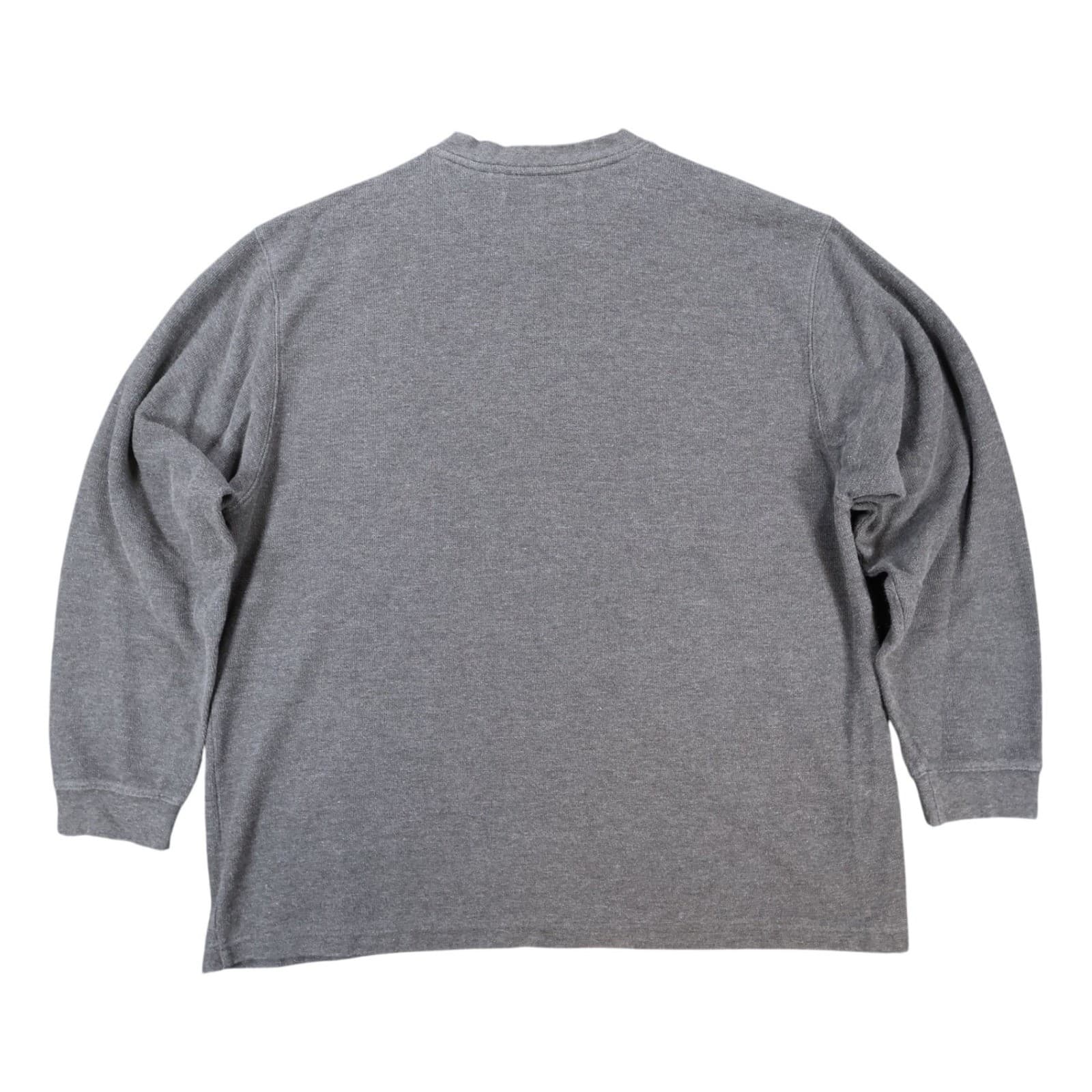 Naturalife Men's XXL Gray Cotton Blend Long Sleeve Henley Shirt - Thumbnail 2