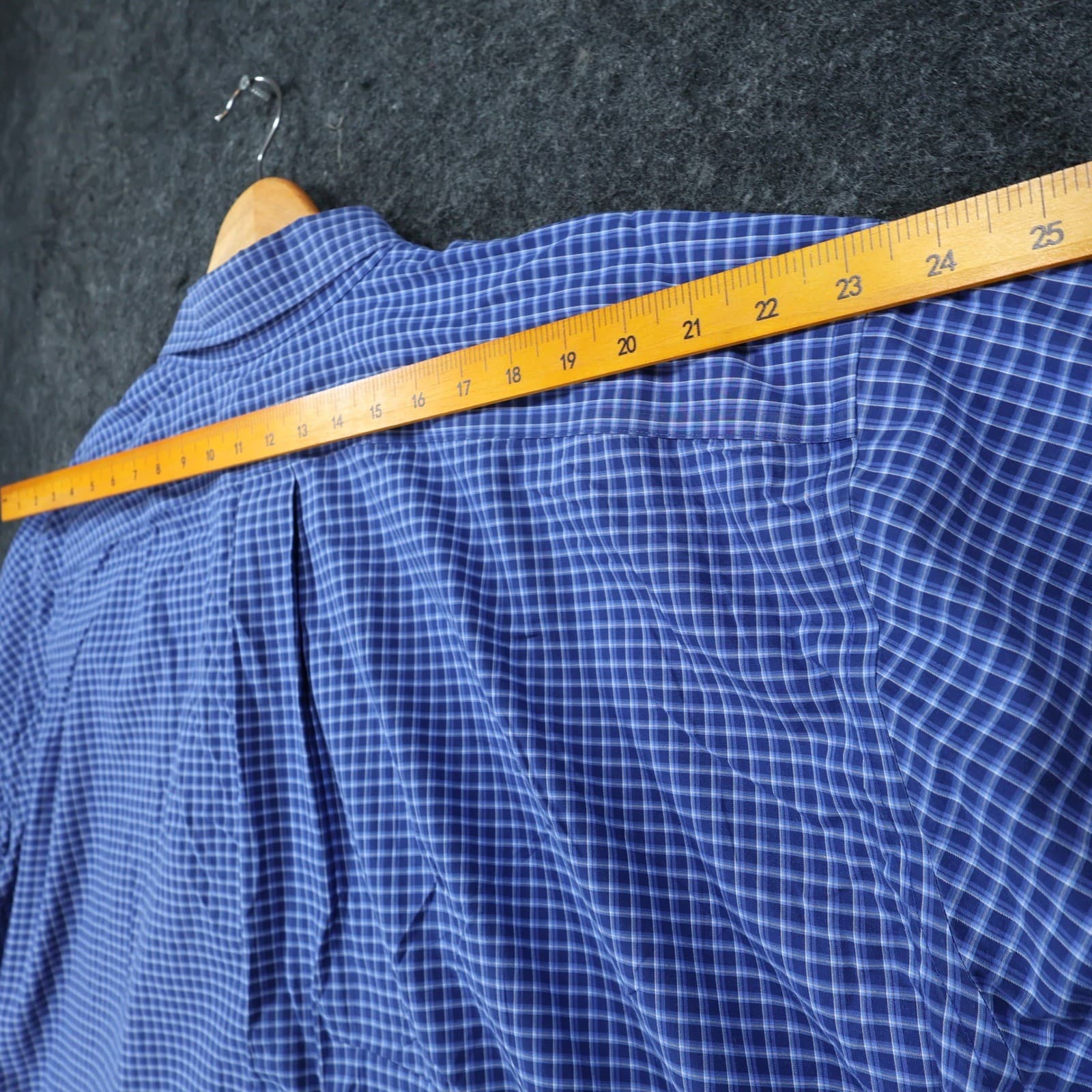 Ralph Lauren Button Down Shirt Mens 4XB Blue Cotton Easy Care Plaid Big & Tall - Thumbnail 6