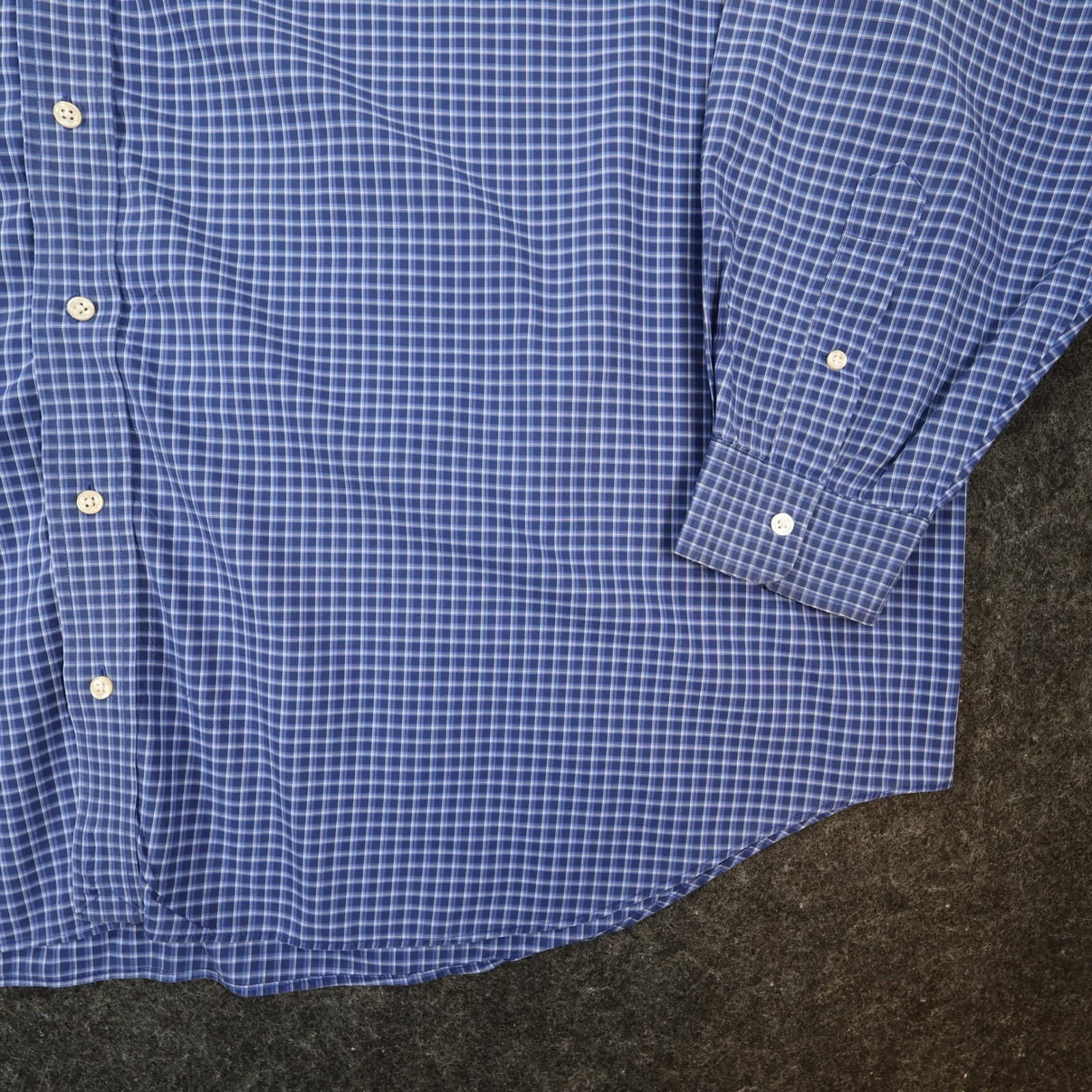Ralph Lauren Button Down Shirt Mens 4XB Blue Cotton Easy Care Plaid Big & Tall - Thumbnail 12