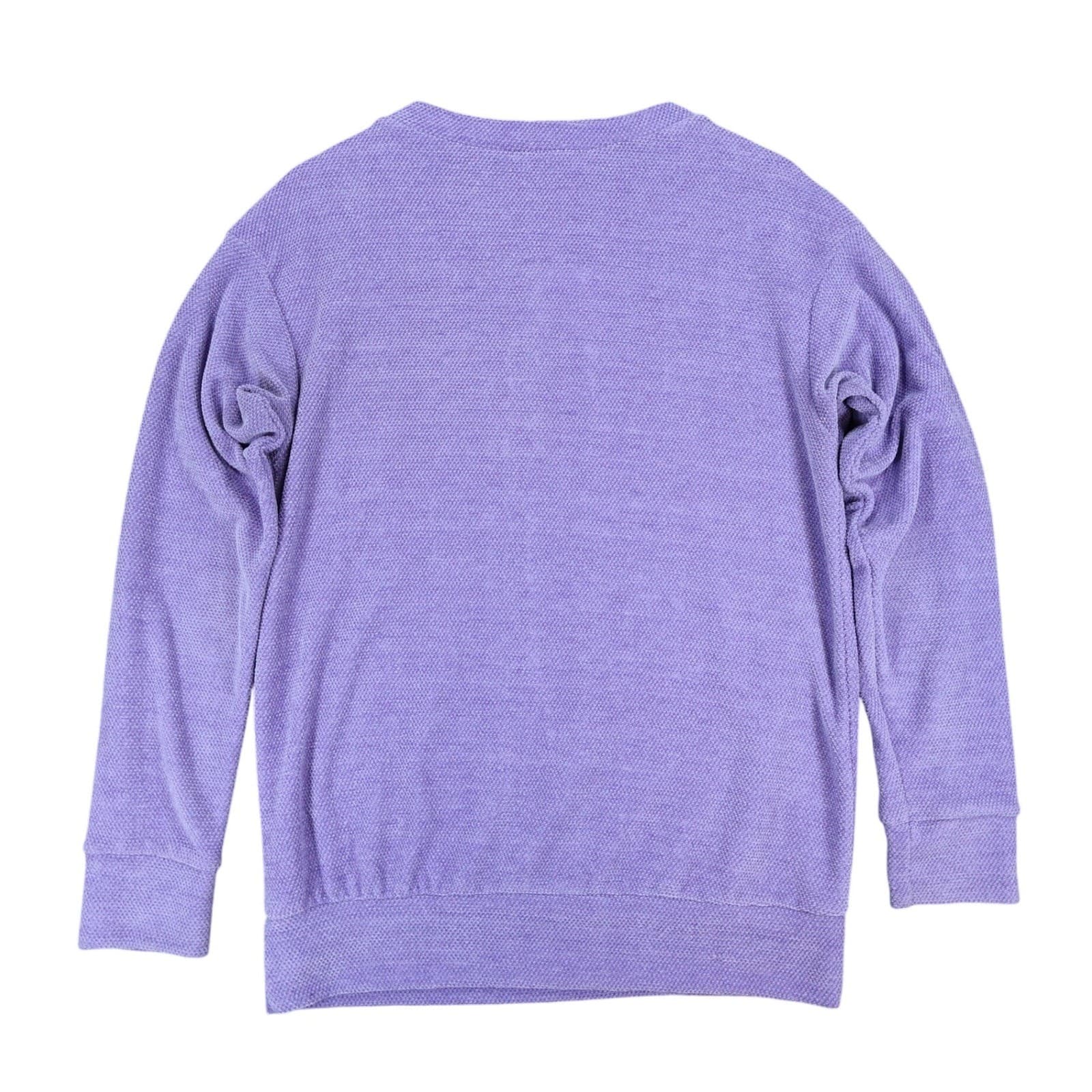White Birch Pullover Sweatshirt Womens S Purple Polyester Popcorn Knit Casual - Thumbnail 2