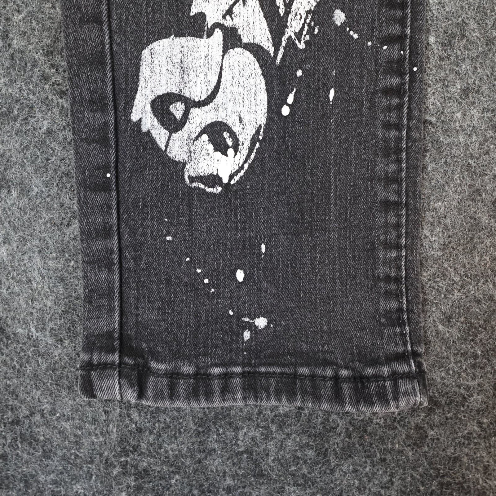 Waimea Skinny Jeans Mens 20 Black Cotton Blend Distressed Paint Splatter - Thumbnail 13