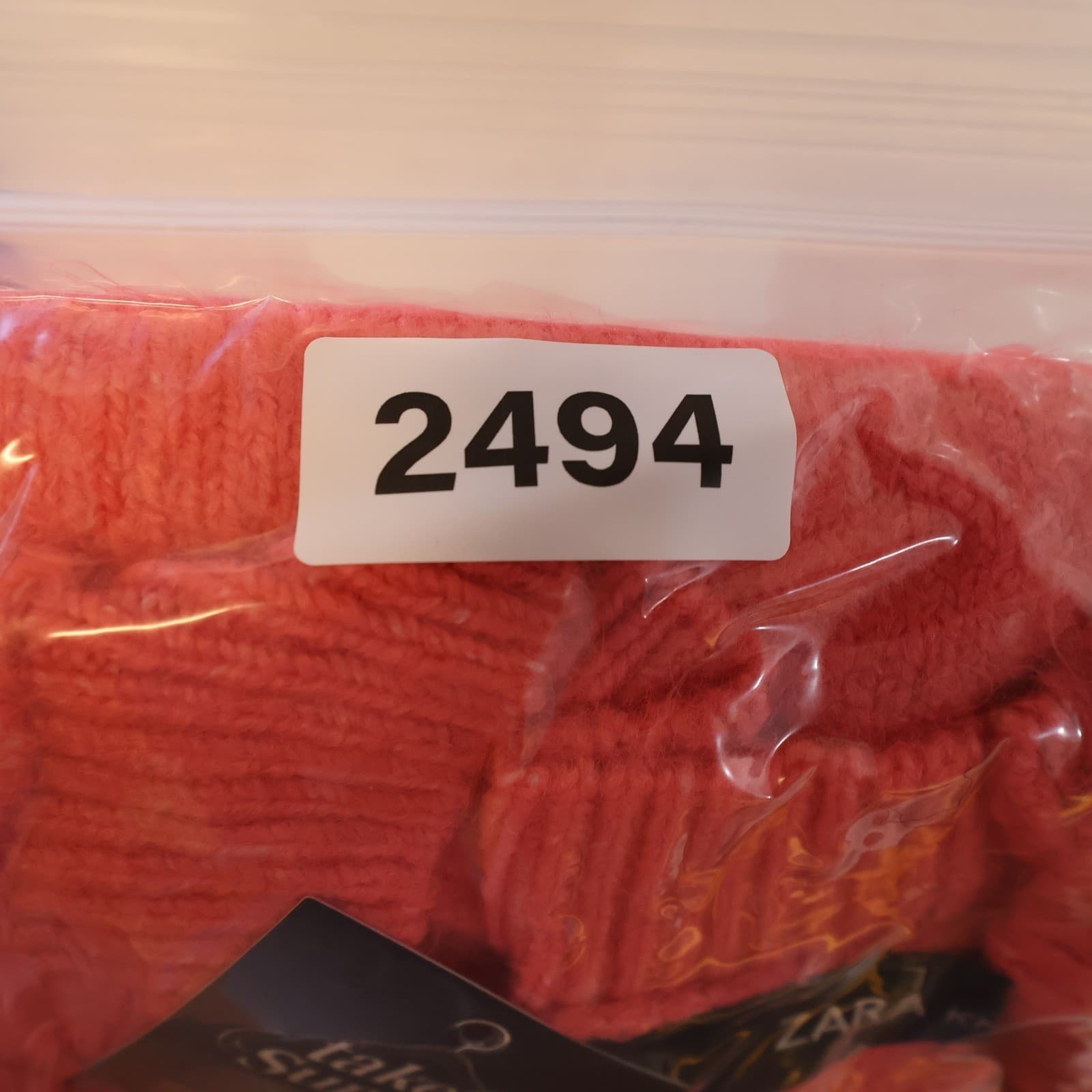 Zara Knit Sweater Womens Small Coral Pink Fuzzy Relaxed Fit Exposed Seam Casual - Thumbnail 9