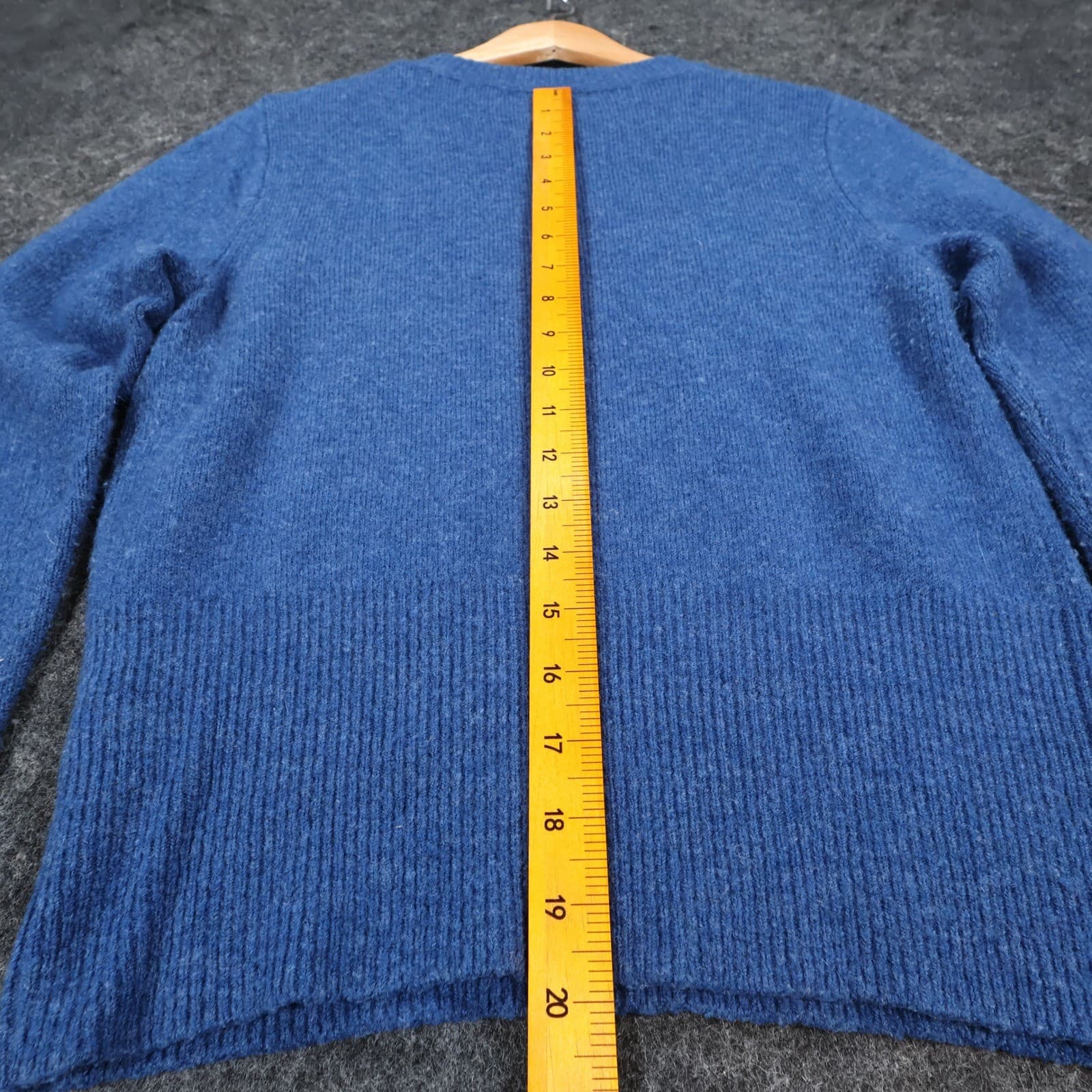J.Crew Sweater Women S Blue Wool Alpaca Blend Shoulder Button Knit Crewneck - Thumbnail 5