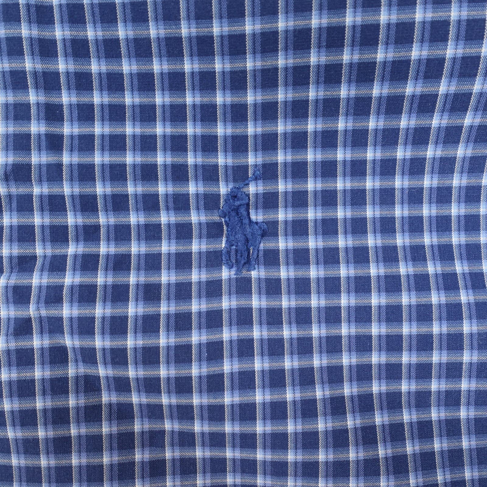 Ralph Lauren Button Down Shirt Mens 4XB Blue Cotton Easy Care Plaid Big & Tall - Thumbnail 9