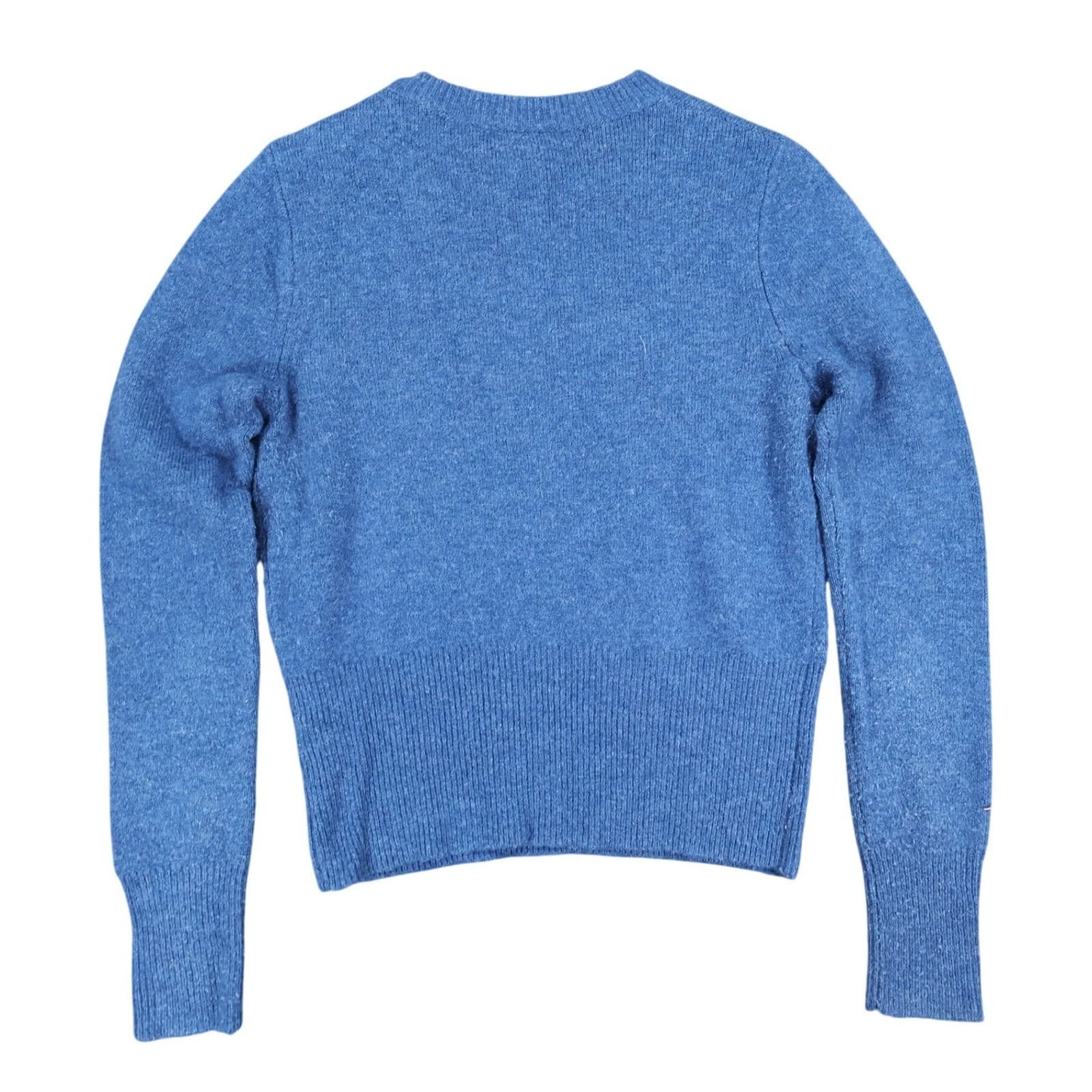 J.Crew Sweater Women S Blue Wool Alpaca Blend Shoulder Button Knit Crewneck - Thumbnail 2