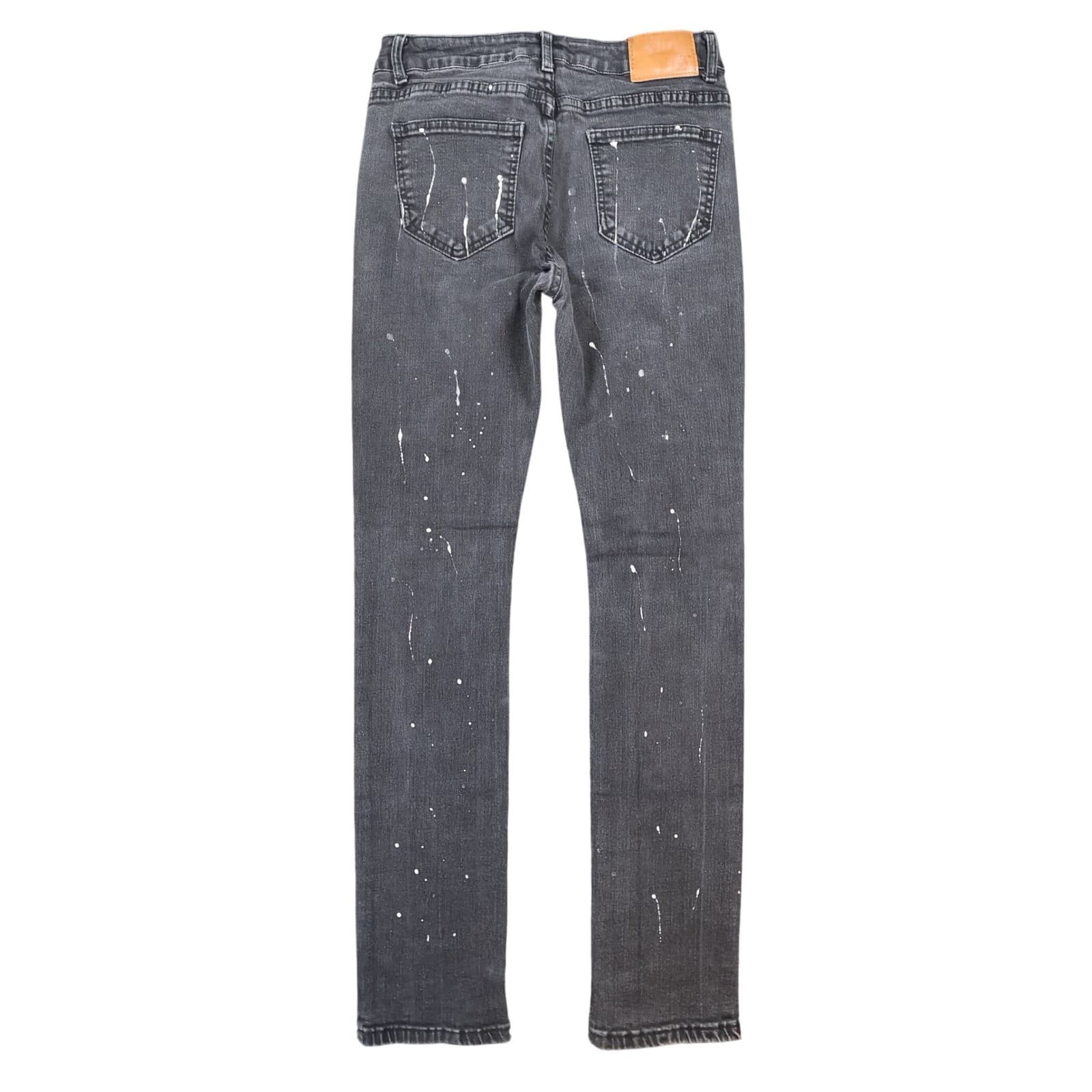 Waimea Skinny Jeans Mens 20 Black Cotton Blend Distressed Paint Splatter - Thumbnail 2