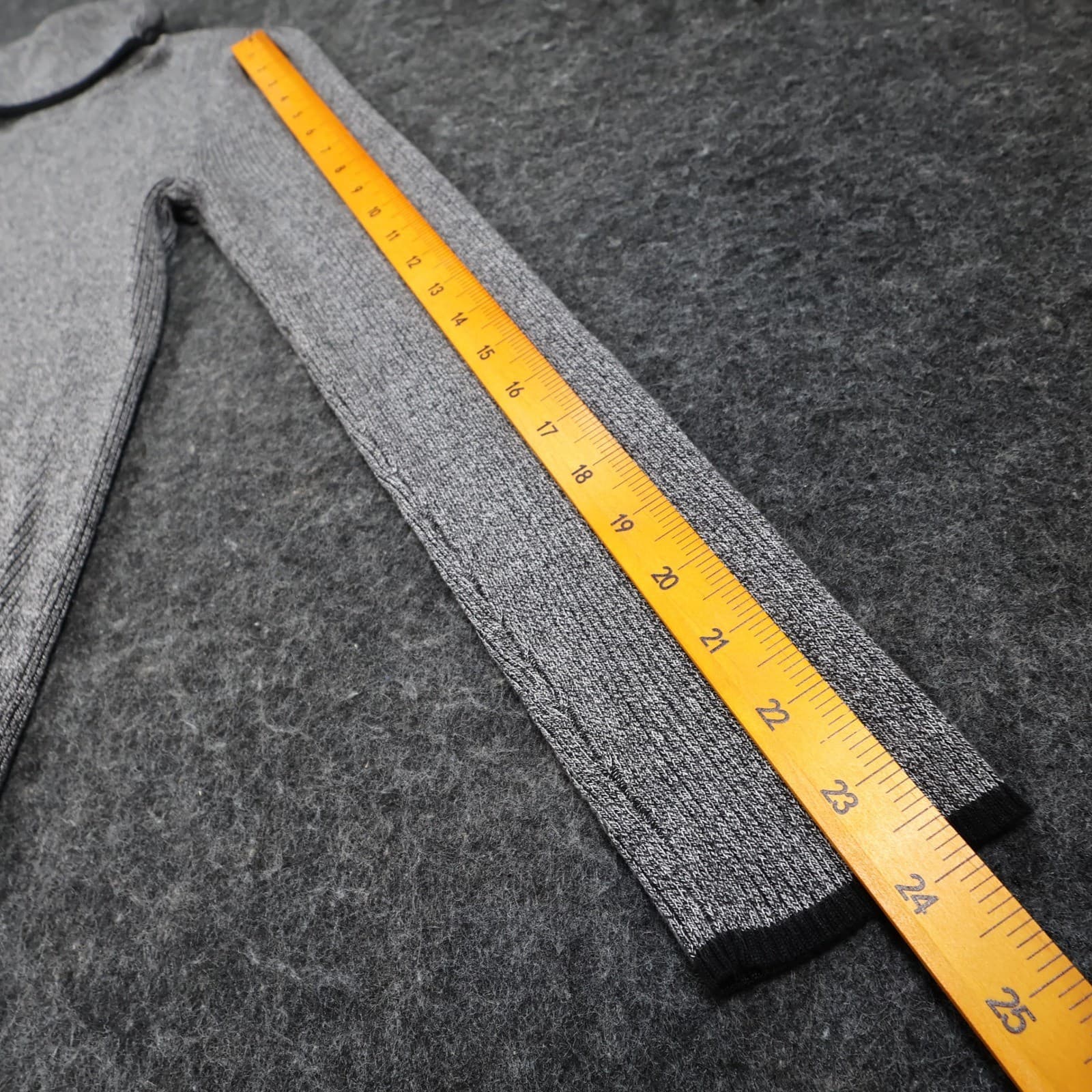 Calvin Klein Turtleneck Sweater Womens S Gray Rayon Ribbed Puff Sleeve Knit Top - Thumbnail 3