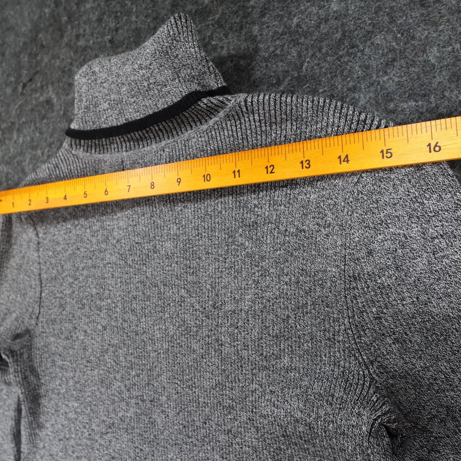 Calvin Klein Turtleneck Sweater Womens S Gray Rayon Ribbed Puff Sleeve Knit Top - Thumbnail 6
