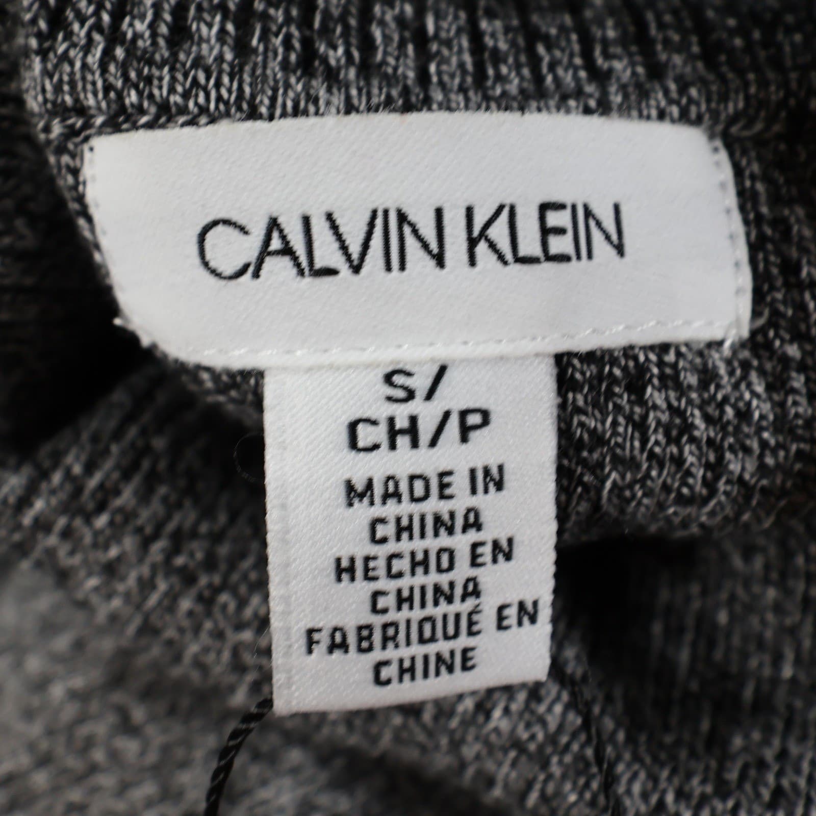 Calvin Klein Turtleneck Sweater Womens S Gray Rayon Ribbed Puff Sleeve Knit Top - Thumbnail 7