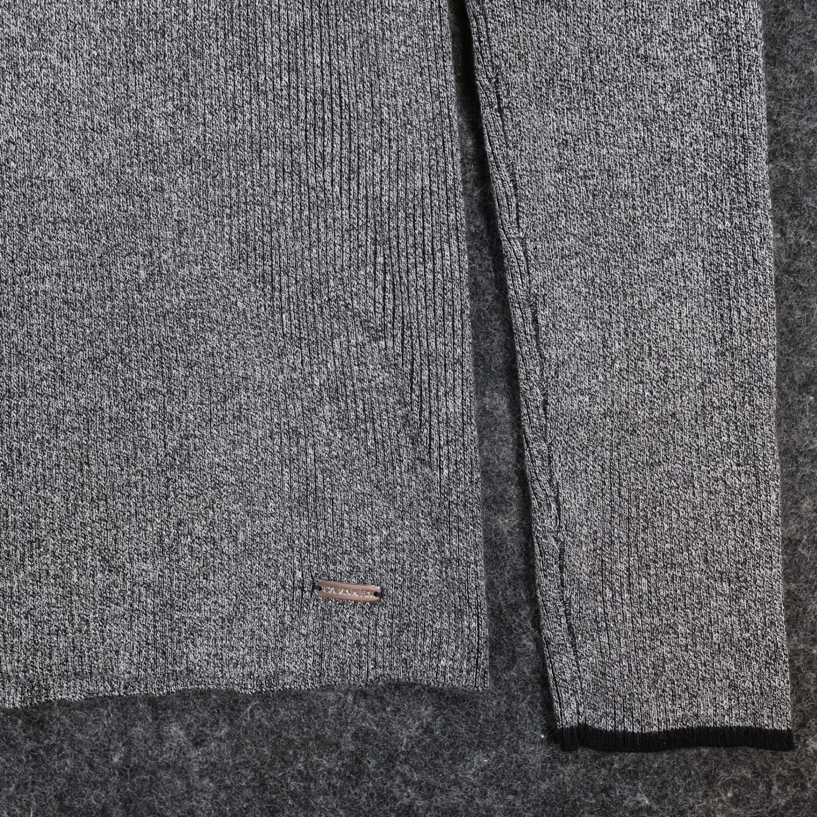 Calvin Klein Turtleneck Sweater Womens S Gray Rayon Ribbed Puff Sleeve Knit Top - Thumbnail 10
