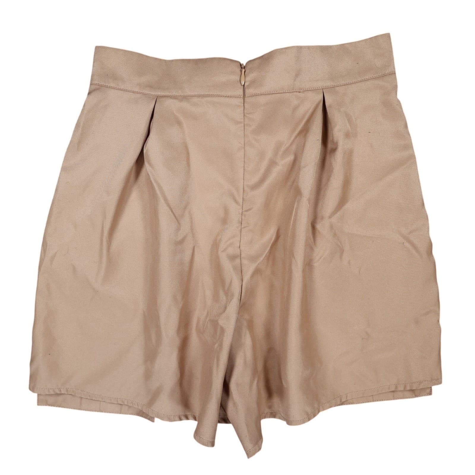PrettyLittleThing Cargo Shorts Womens 4 Tan Polyester High Rise Utility Pleated - Thumbnail 2