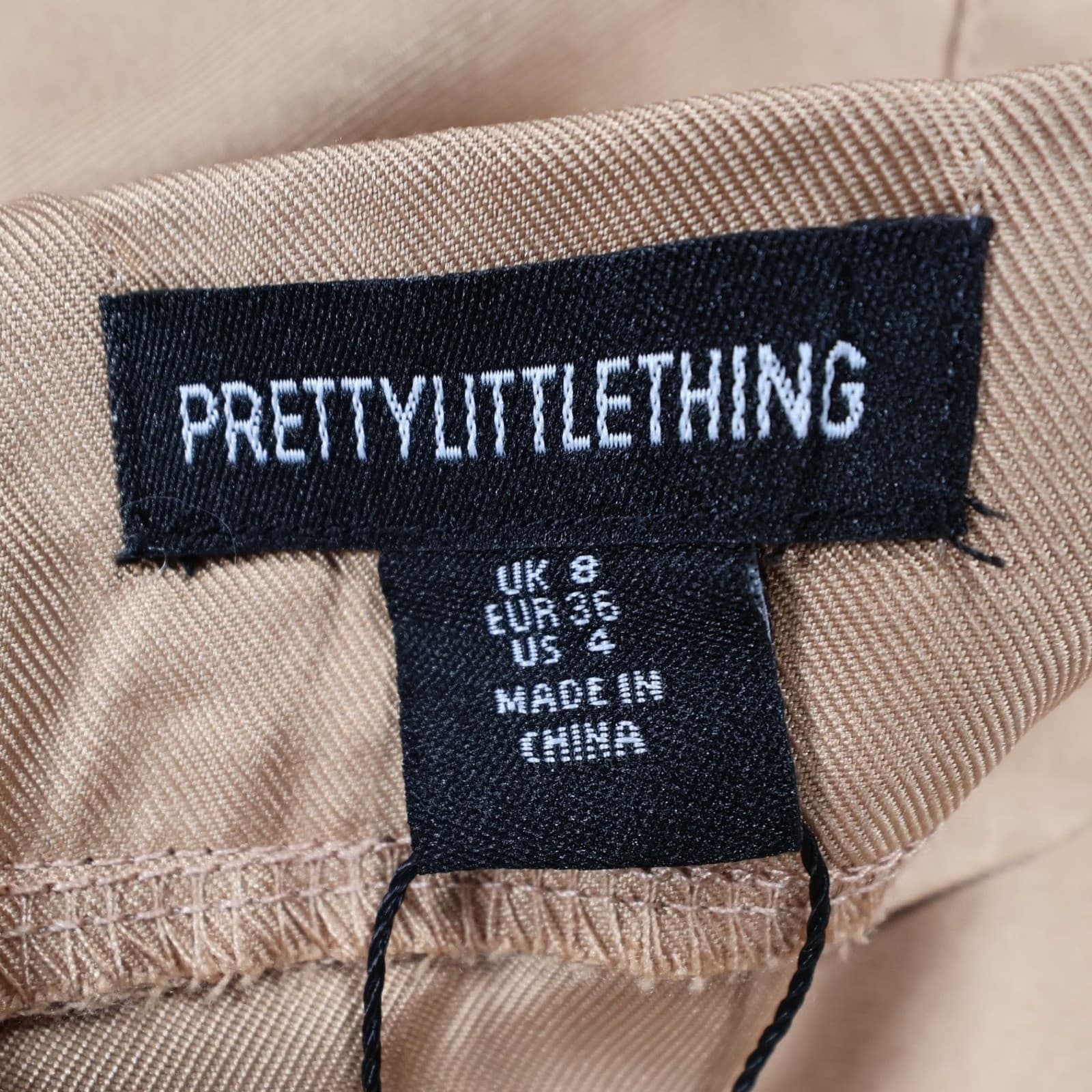 PrettyLittleThing Cargo Shorts Womens 4 Tan Polyester High Rise Utility Pleated - Thumbnail 7
