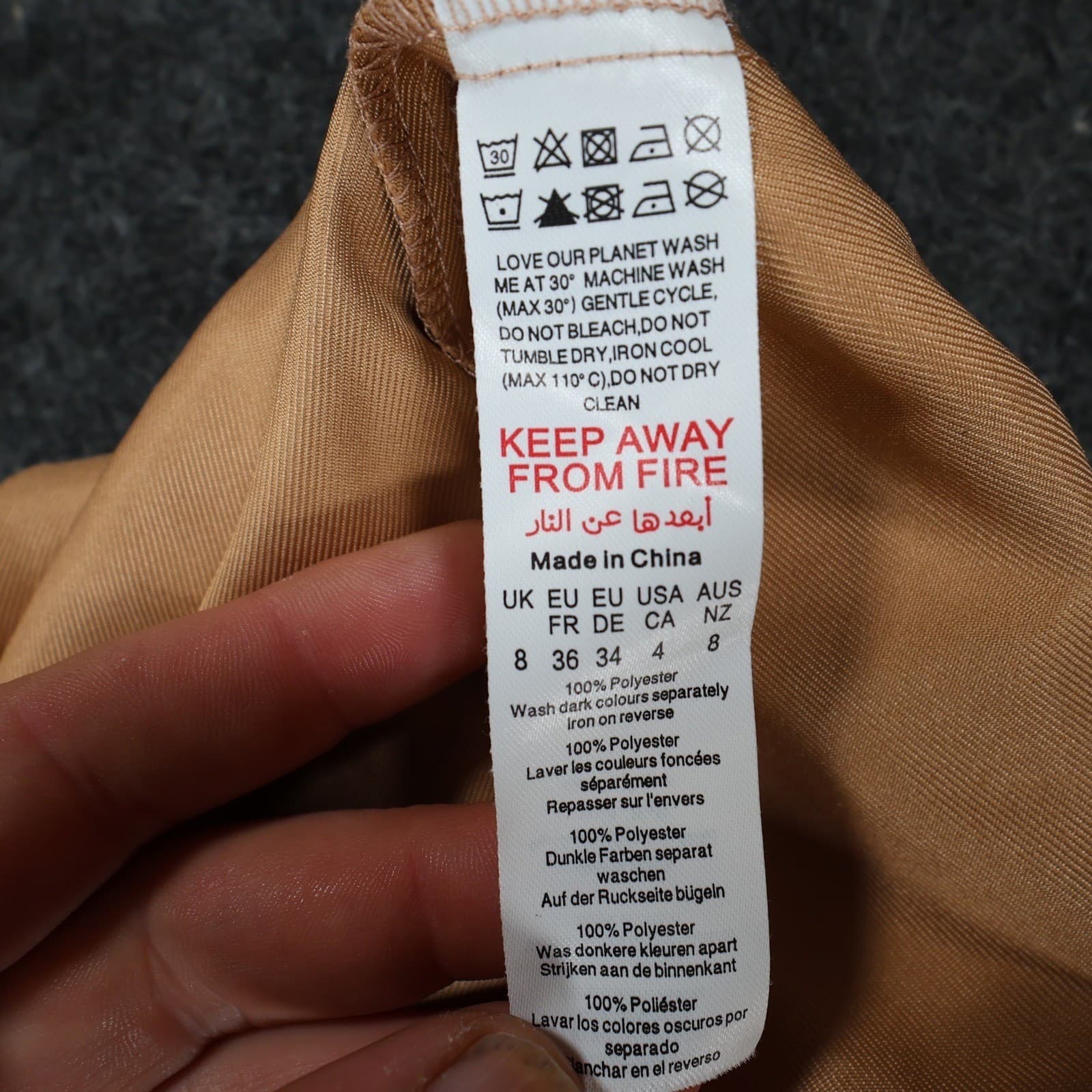 PrettyLittleThing Cargo Shorts Womens 4 Tan Polyester High Rise Utility Pleated - Thumbnail 8