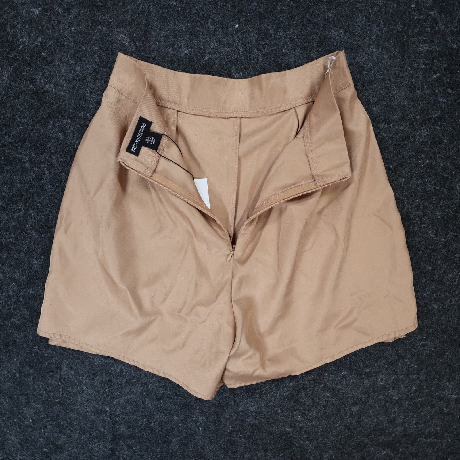 PrettyLittleThing Cargo Shorts Womens 4 Tan Polyester High Rise Utility Pleated - Thumbnail 9