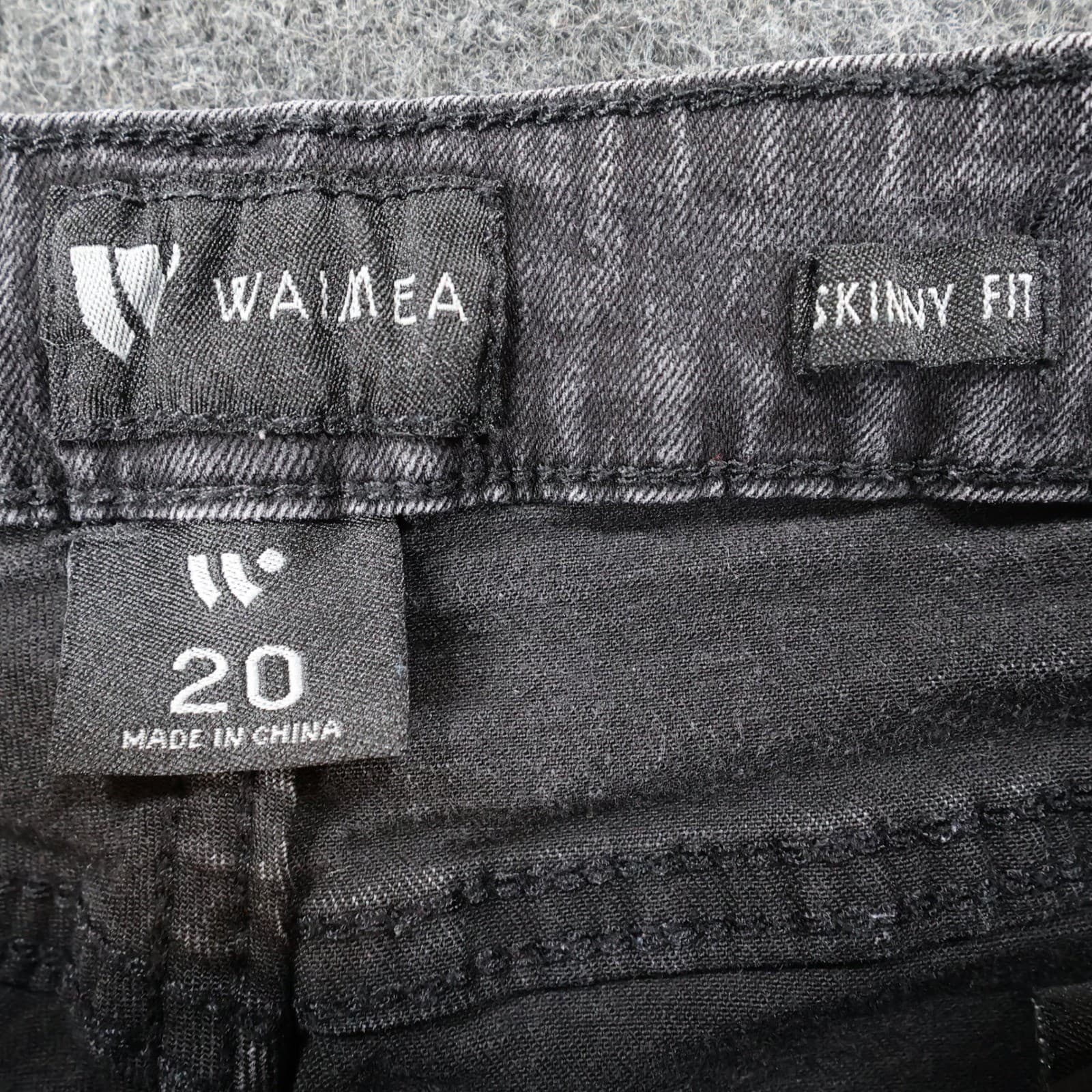 Waimea Skinny Jeans Mens 20 Black Cotton Blend Distressed Paint Splatter - Thumbnail 7