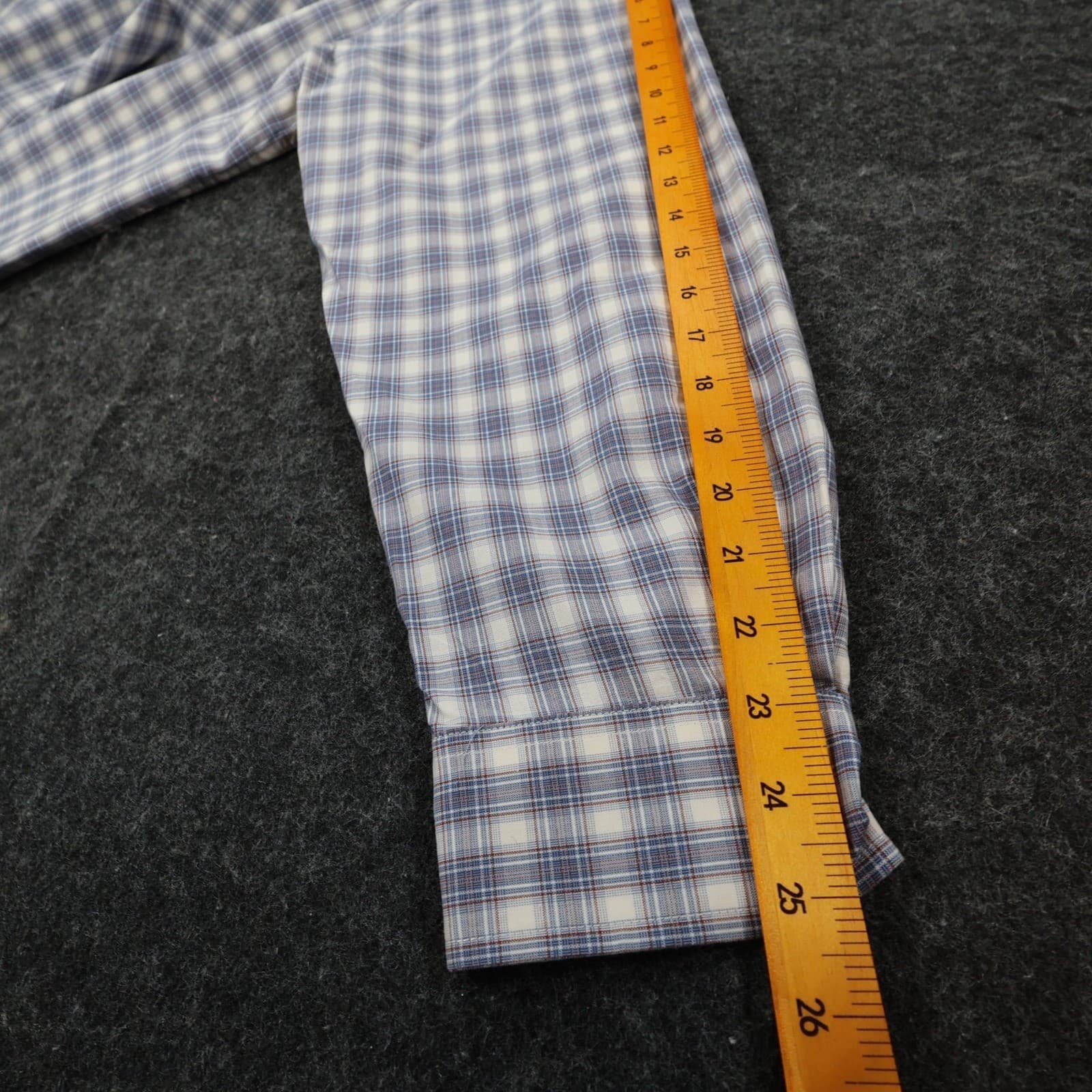 ROWM Button Down Shirt Mens 2XB Blue White Plaid Cotton Big & Tall Long Sleeve - Thumbnail 4