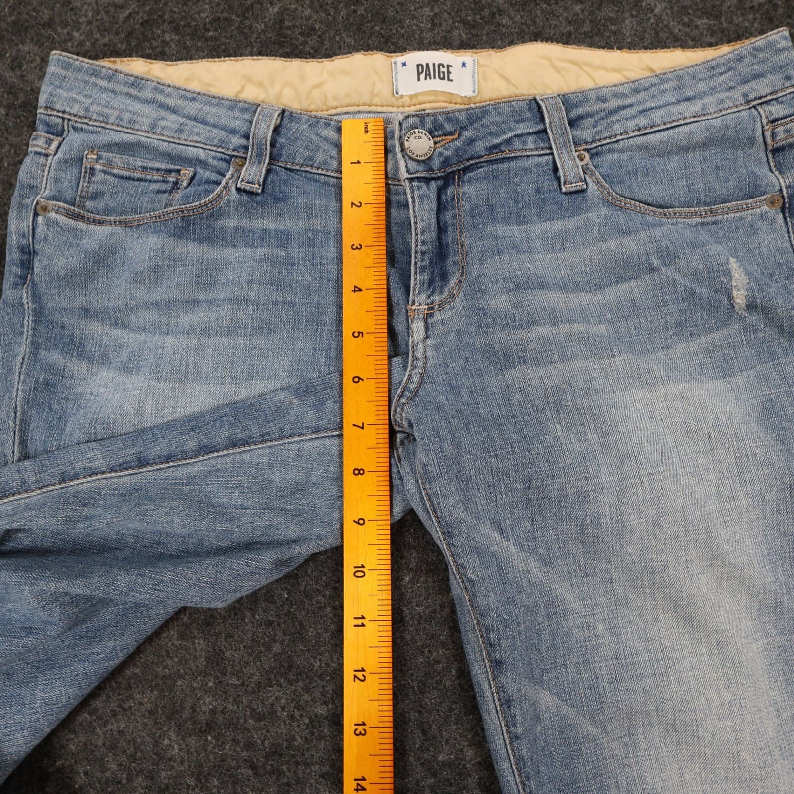 Paige Jeans Womens 28 Blue Cotton Stretch Low Rise Slim Straight Distressed - Thumbnail 5