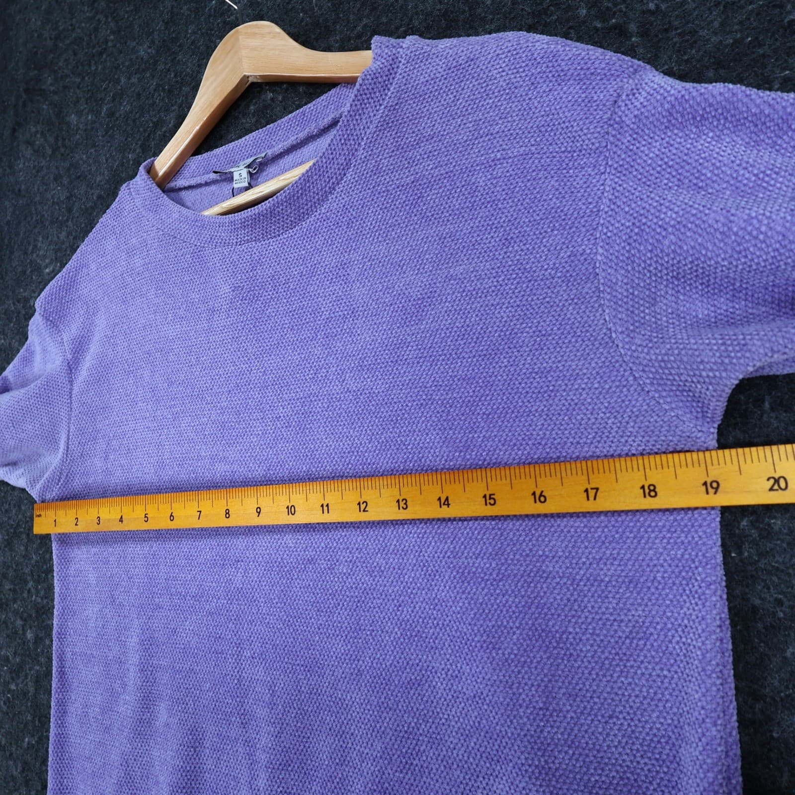 White Birch Pullover Sweatshirt Womens S Purple Polyester Popcorn Knit Casual - Thumbnail 4