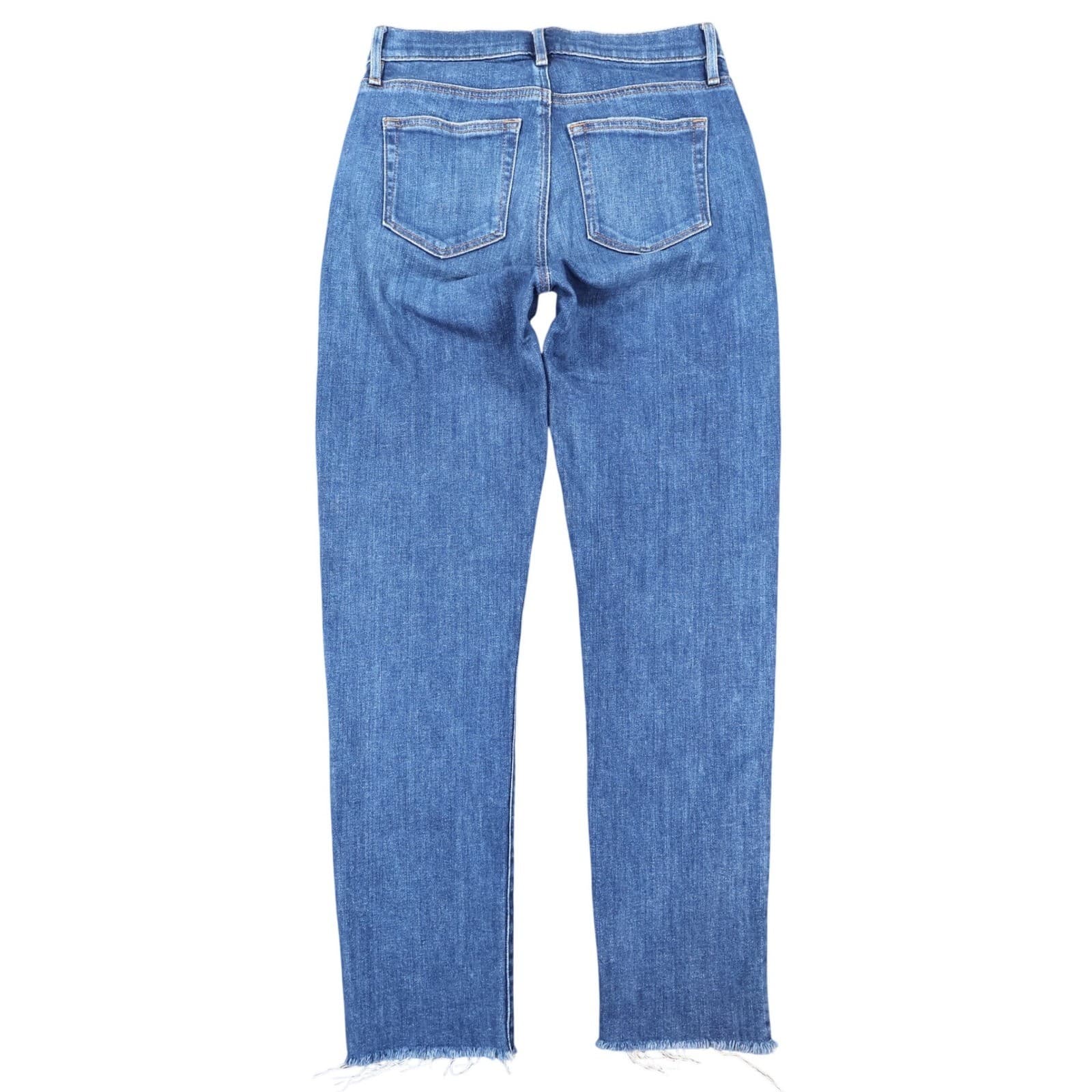 LOFT Girlfriend Jeans Womens 25/0 Blue Cotton Stretch Raw Hem Super Soft Denim - Thumbnail 2