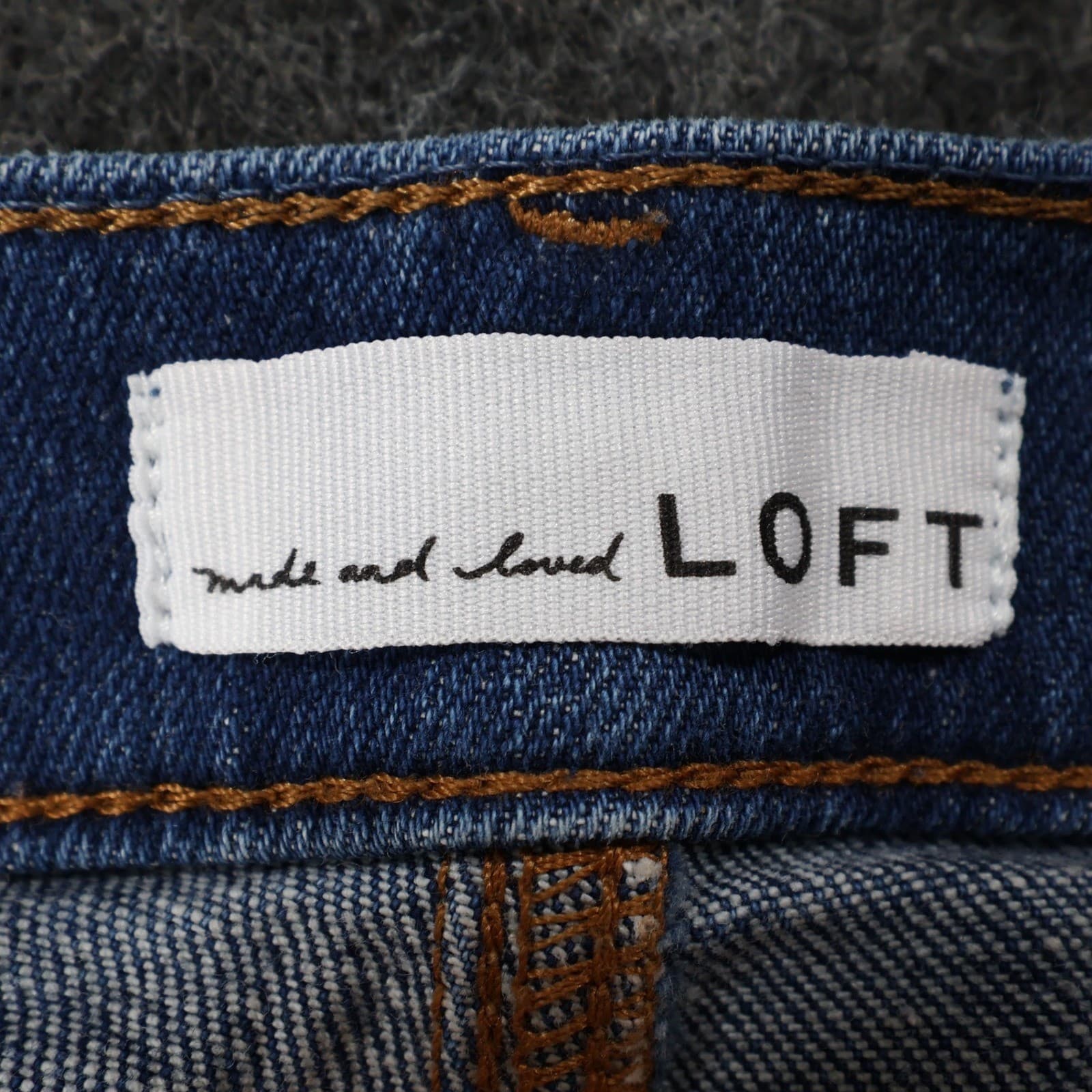 LOFT Girlfriend Jeans Womens 25/0 Blue Cotton Stretch Raw Hem Super Soft Denim - Thumbnail 7