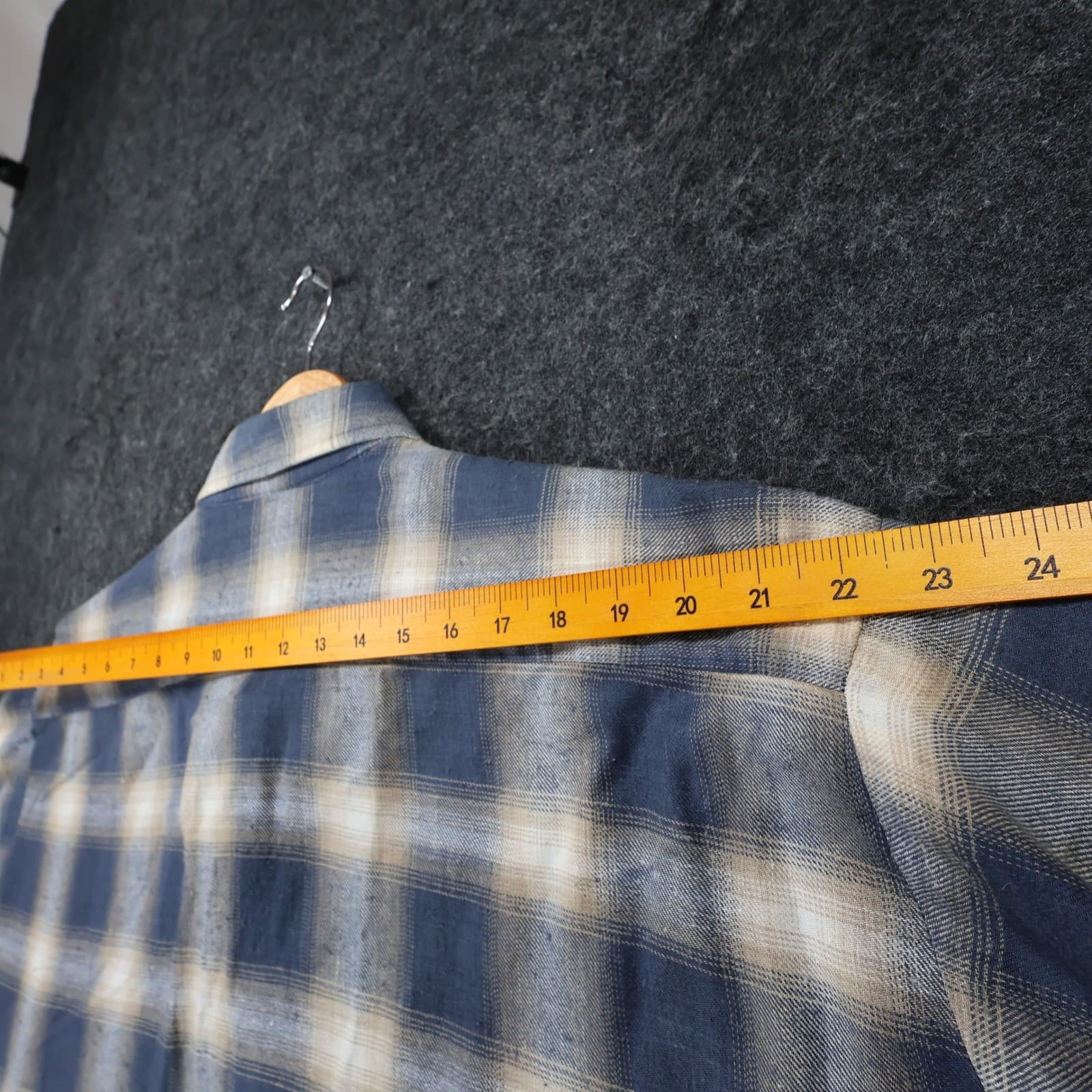 Great Outdoors Men's 2XL Tall Blue Cotton Plaid Button Front Shirt - Thumbnail 6