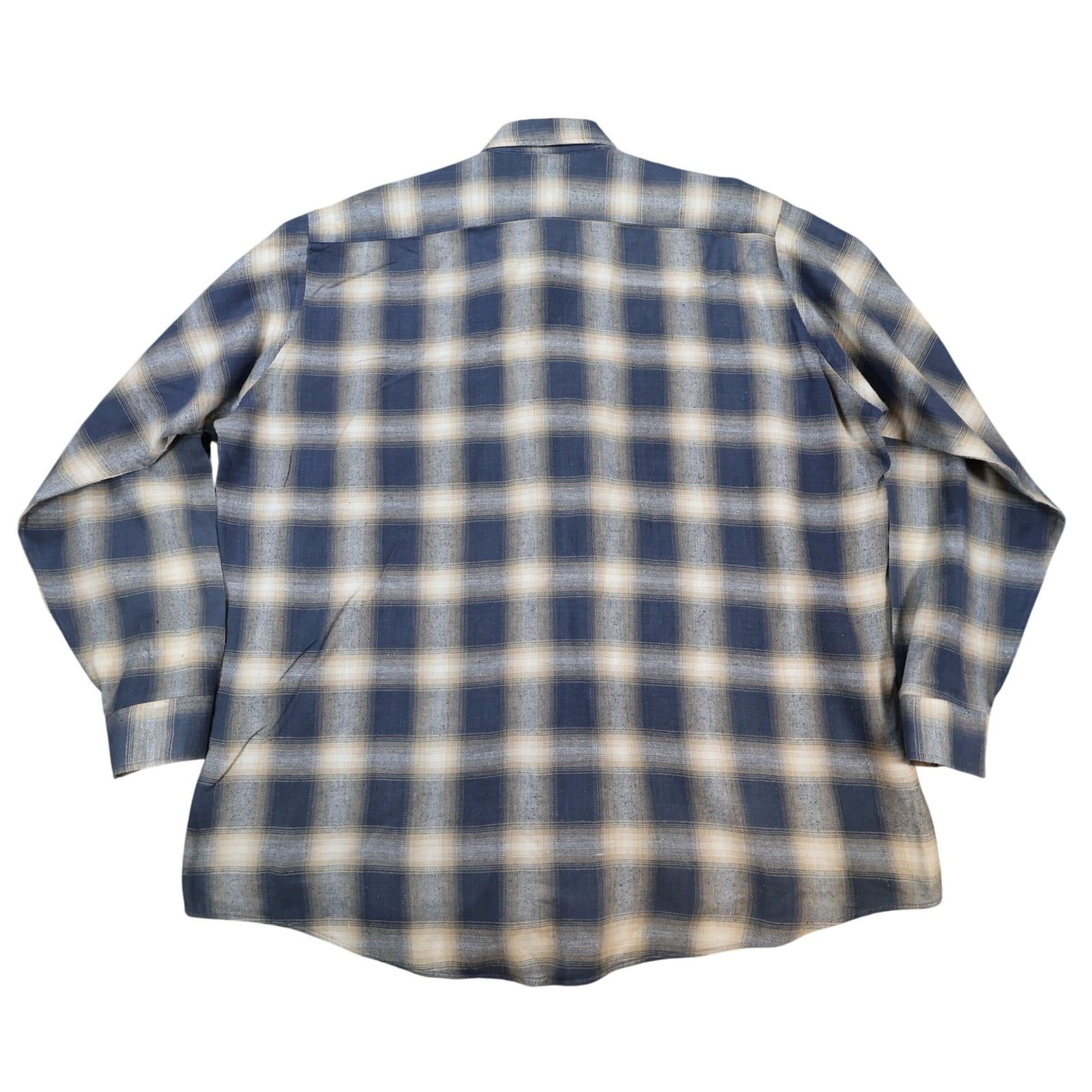 Great Outdoors Men's 2XL Tall Blue Cotton Plaid Button Front Shirt - Thumbnail 2