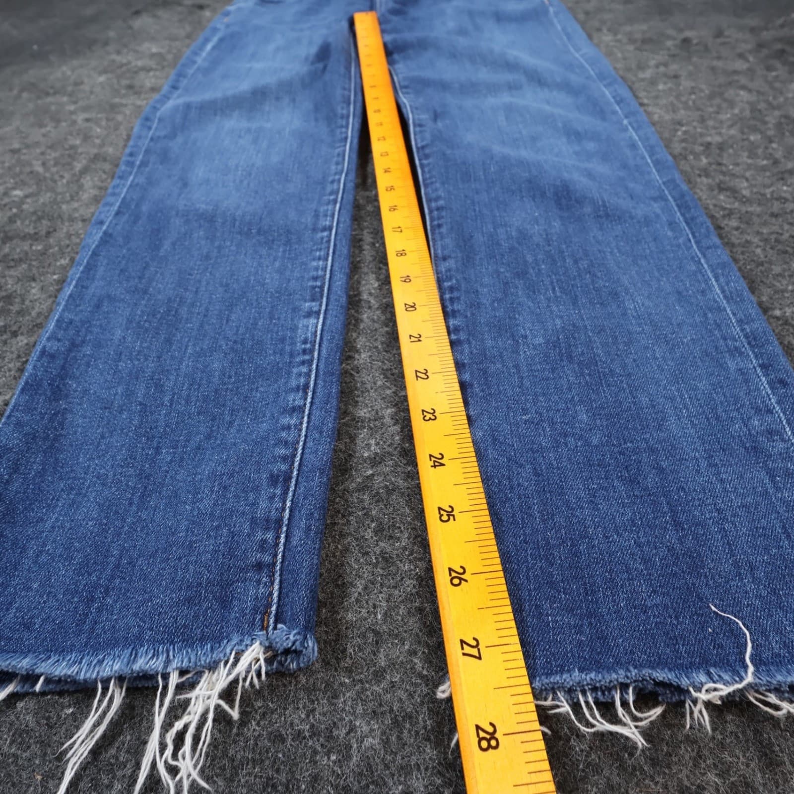 LOFT Girlfriend Jeans Womens 25/0 Blue Cotton Stretch Raw Hem Super Soft Denim - Thumbnail 4