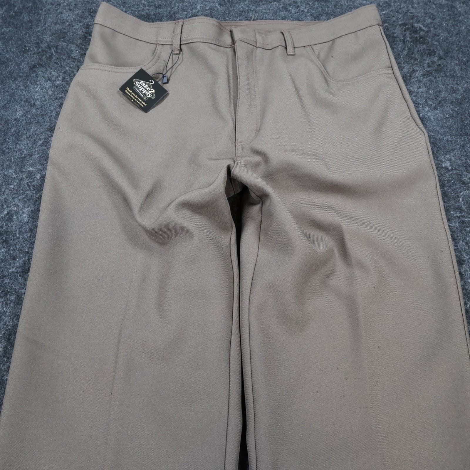 John Blair Dress Slacks Mens 38 Brown Polyester Regular Fit Classic Trousers - Thumbnail 8