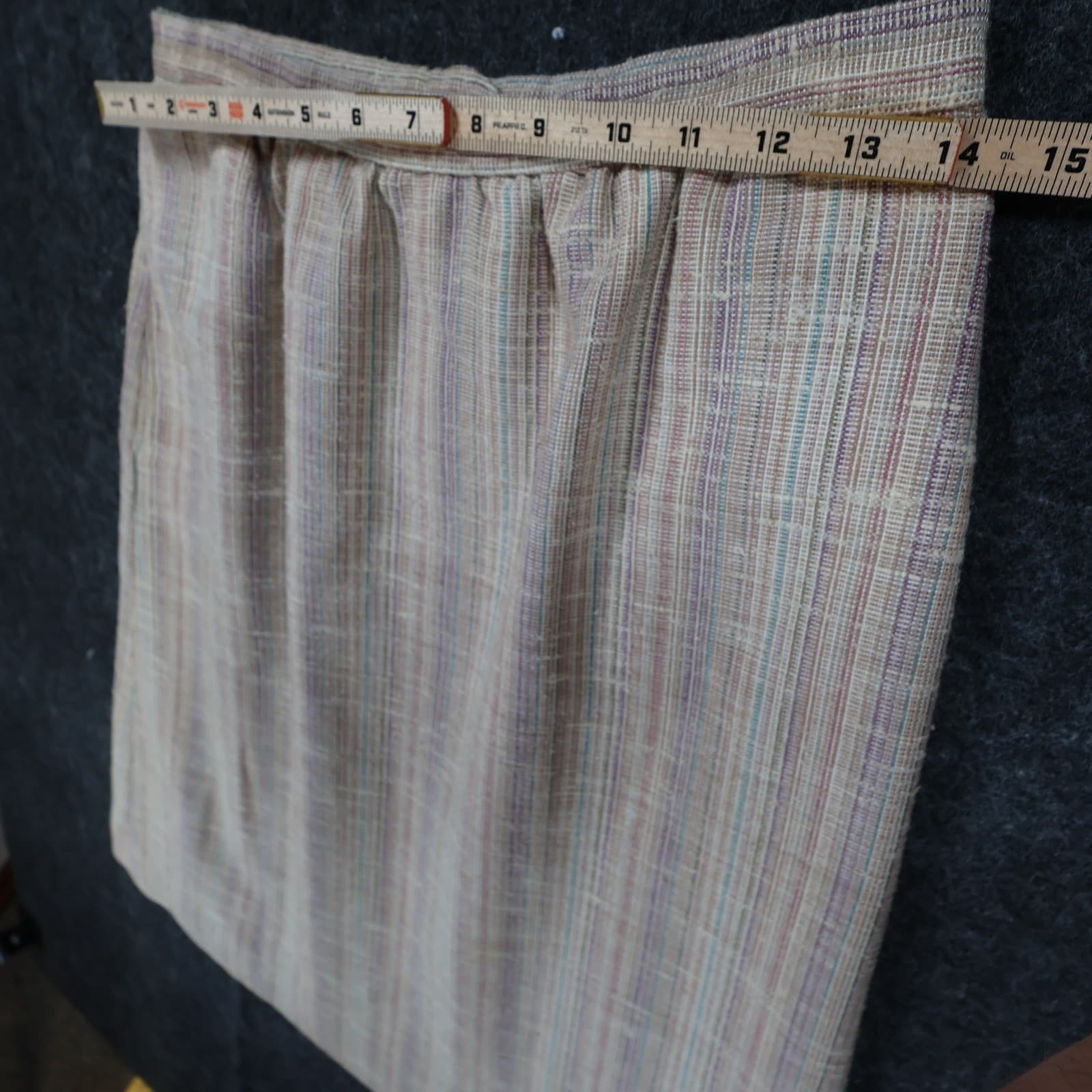 Vintage Skirt Womens Medium Multicolor Excellent Textured Striped ILGWU - Thumbnail 4